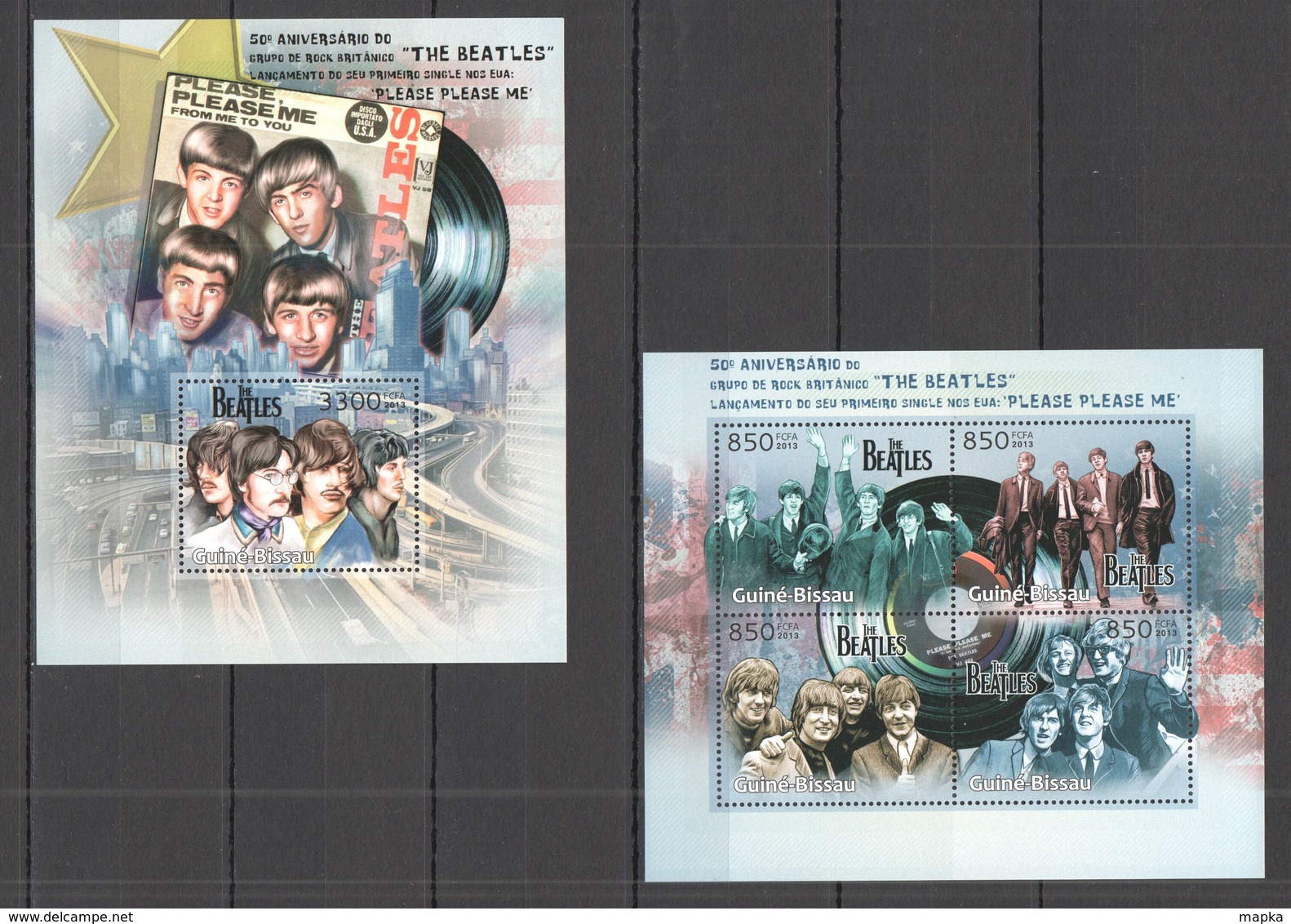 ST1282 2013 GUINE GUINEA-BISSAU MUSIC ANNIVERSARY BEATLES KB+BL MNH - Music