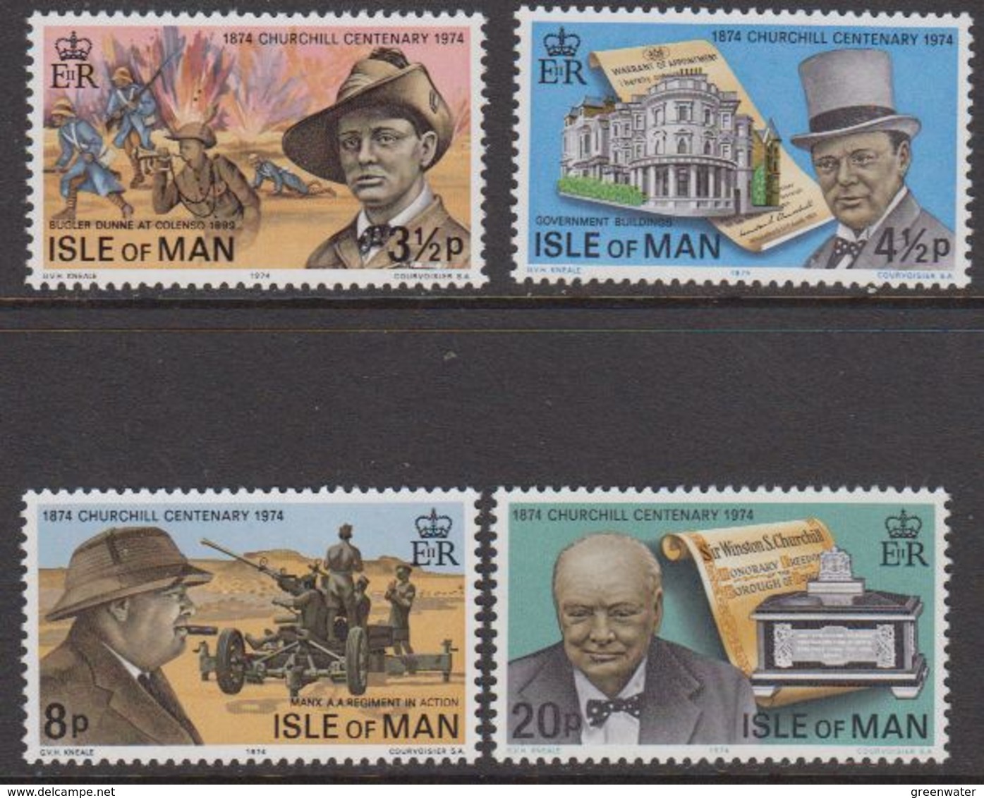 Isle Of Man 1974 Sir Winston Churchill 4v ** Mnh (42918) - Man (Eiland)