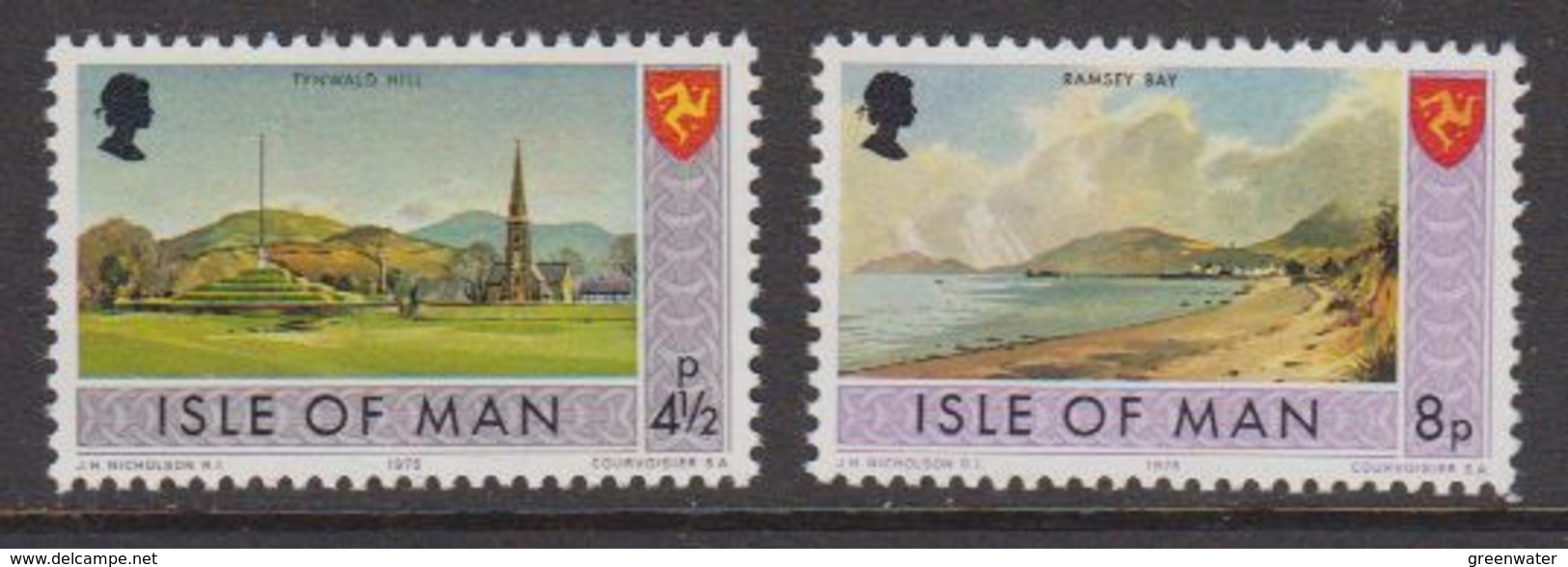 Isle Of Man 1975 Definitives 2v ** Mnh (42918A) - Isola Di Man