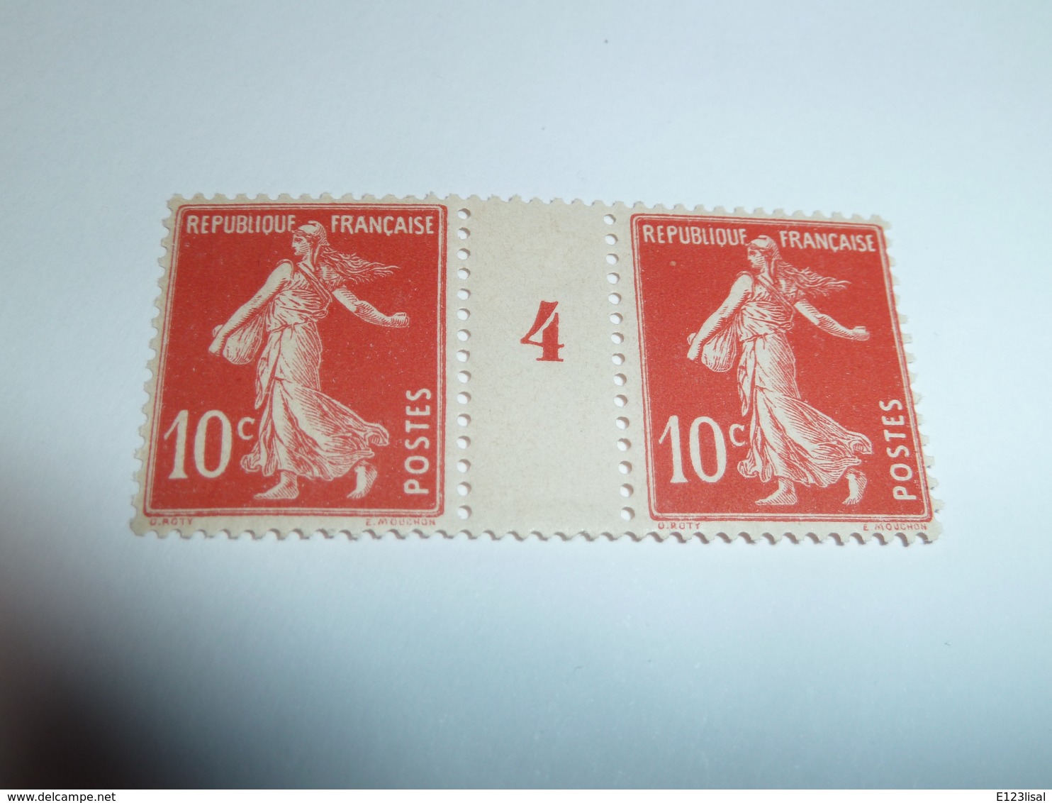 Millésime SEMEUSE CAMEE ; 10c  Rouge  YT N° 138  Millésime 4 - 1906-38 Semeuse Con Cameo