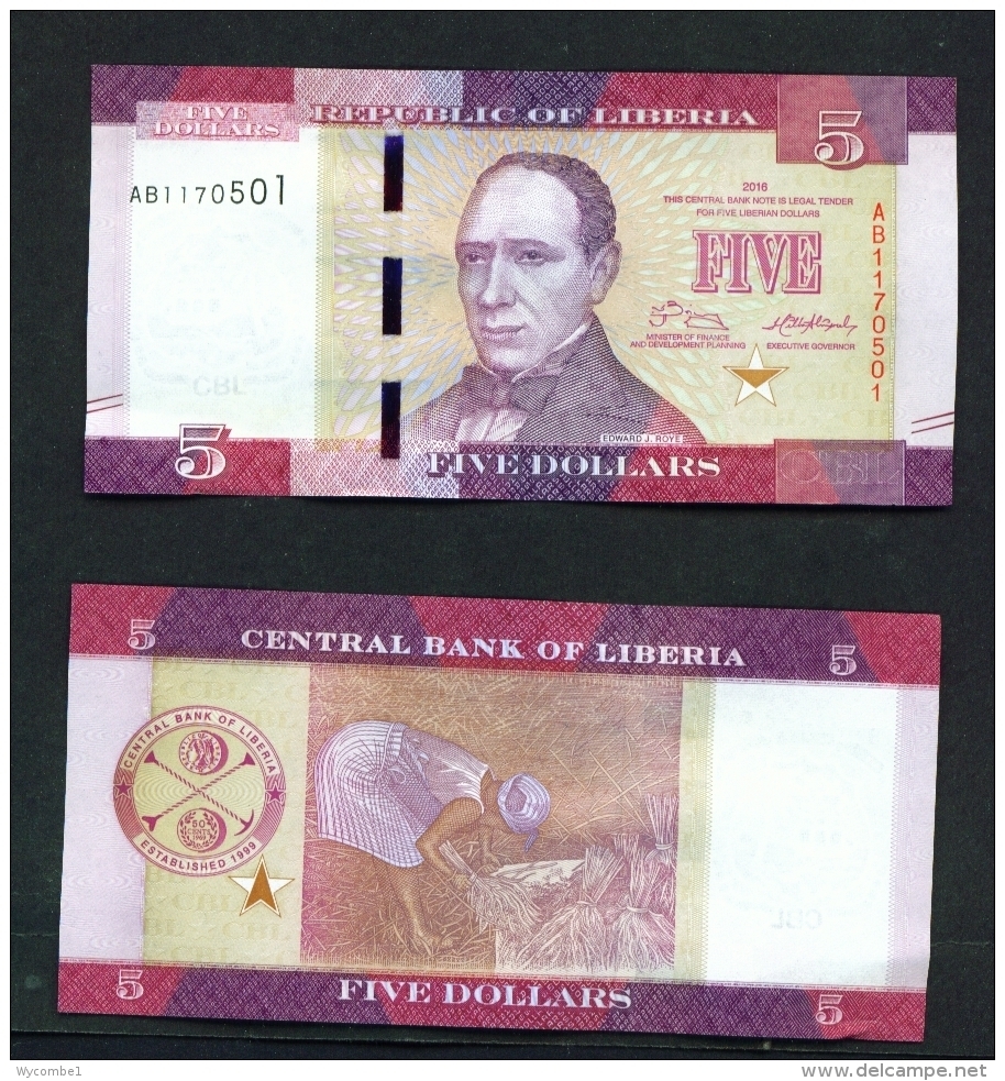 LIBERIA  -  2016  $5  UNC - Liberia