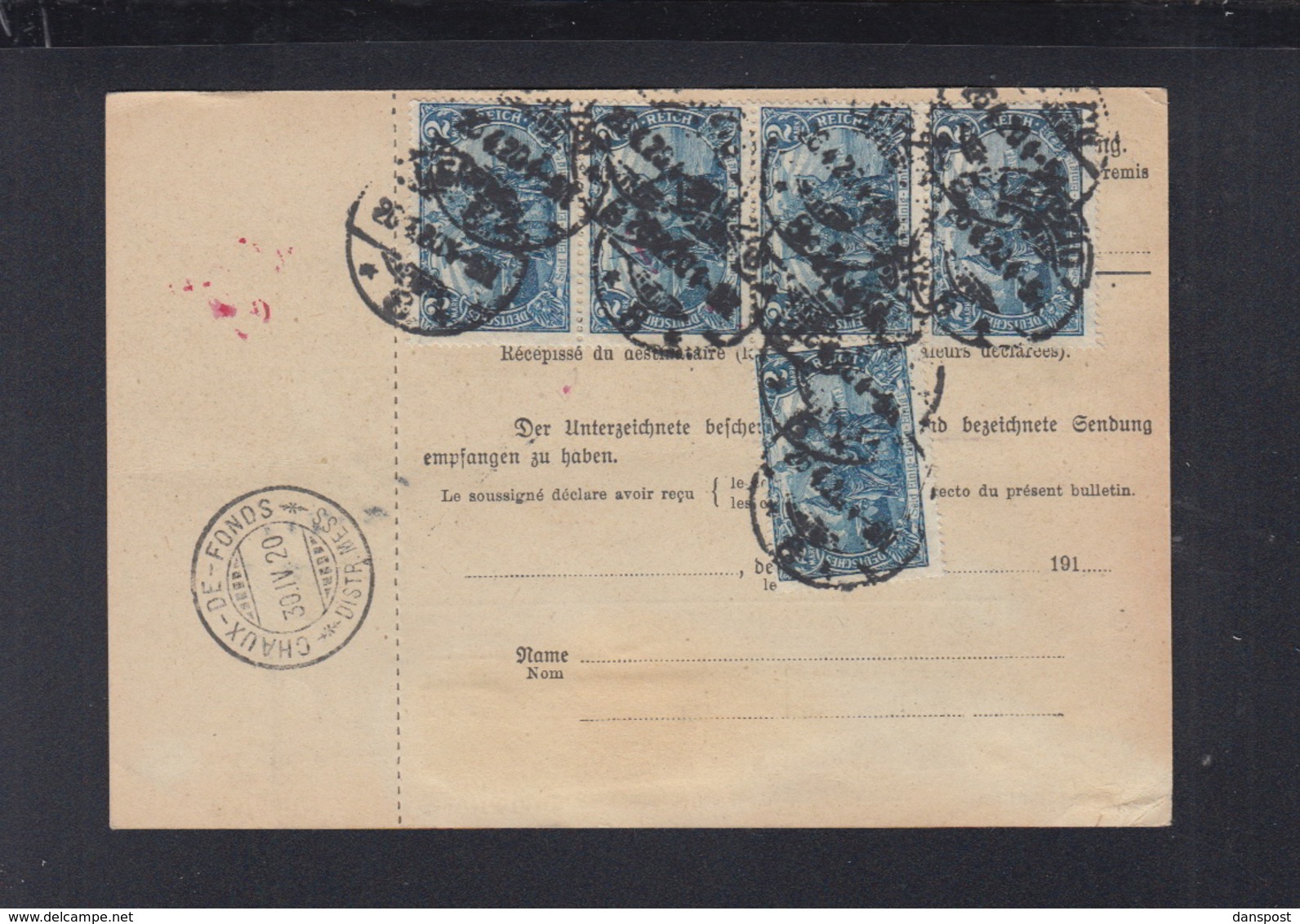 Dt. Reich Paketkarte 1920 Leipzig Nach Schweiz MeF - Storia Postale