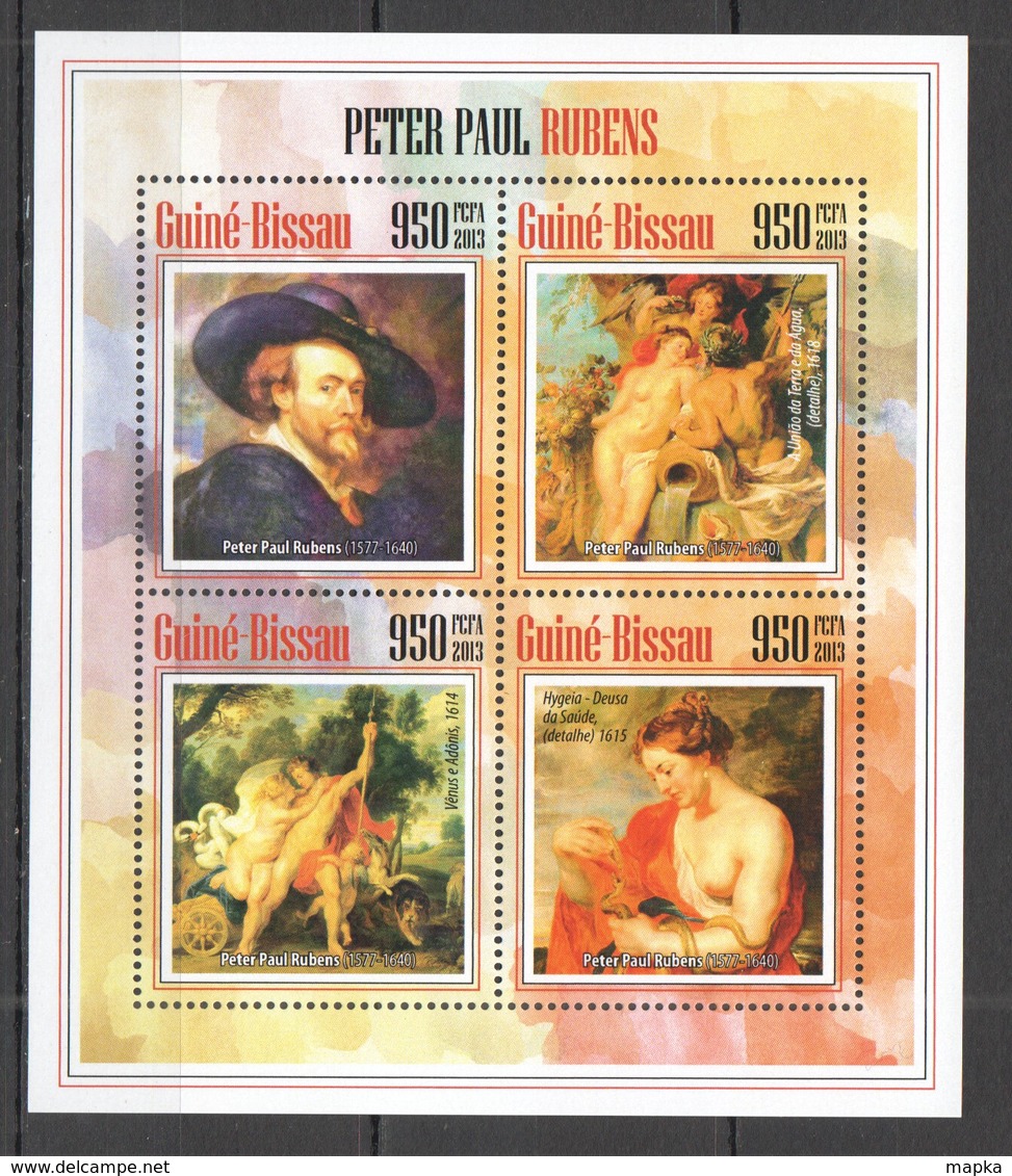 ST1256 2013 GUINE GUINEA-BISSAU ART PAINTINGS PETER PAUL RUBENS 1KB MNH - Rubens