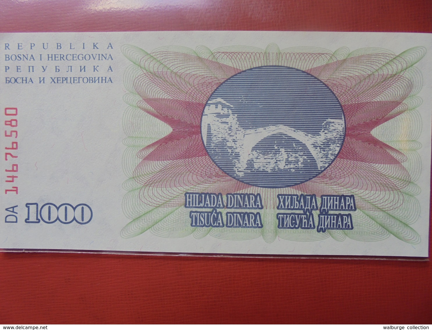 BOSNIE-HERZEGOVINE 1000 DINARA 1992 PEU CIRCULER/NEUF - Bosnia Erzegovina