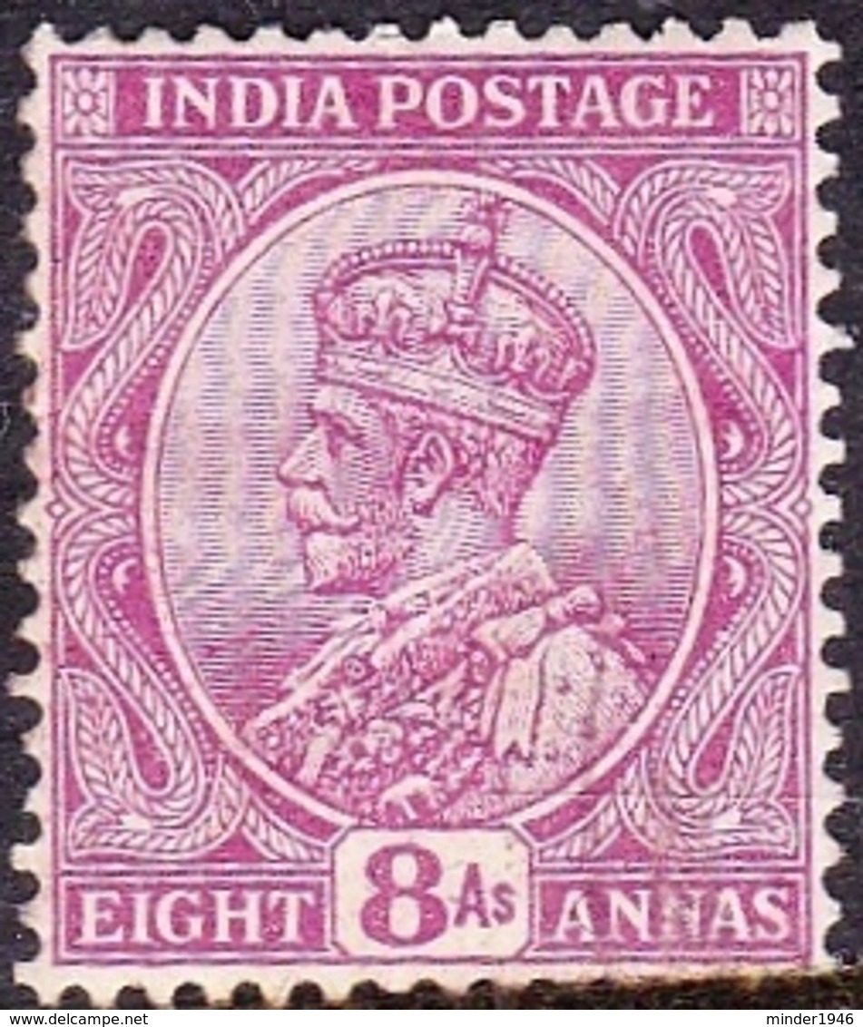 INDIA 1911 KGV 8 Anna Bright Mauve SG181 FU - 1911-35 King George V