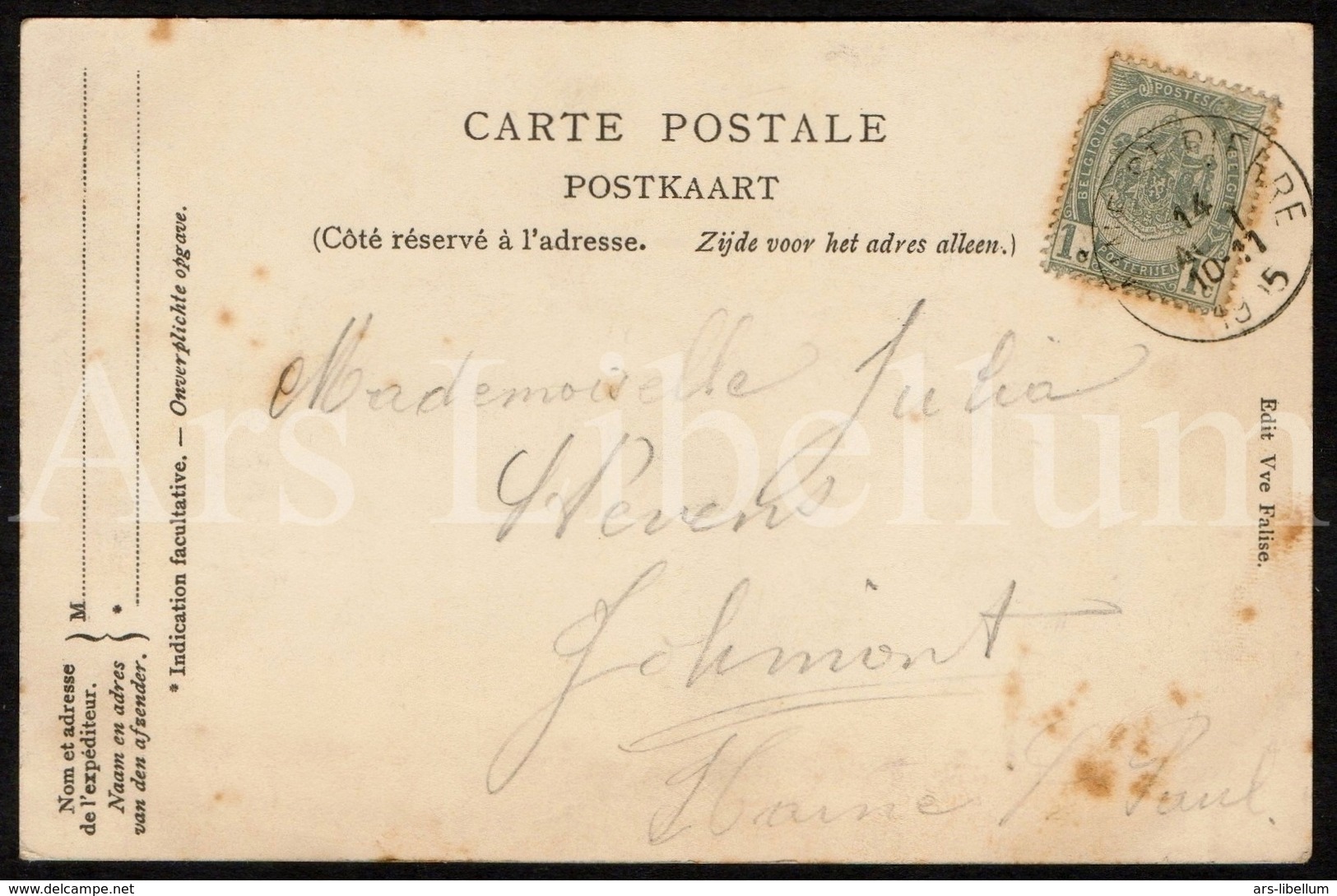 Postcard / CPA / La Louvière / Souvenir De La Louvière / 1905 / 2 Scans / Edit. Vve Falise - La Louvière