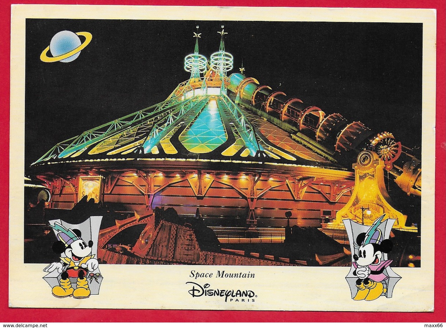 CARTOLINA VG FRANCIA - DISNEYLAND PARIS - Space Mountain - Topolino Mickey Mouse - 10 X 15 - ANN. 19?? - Disneyland