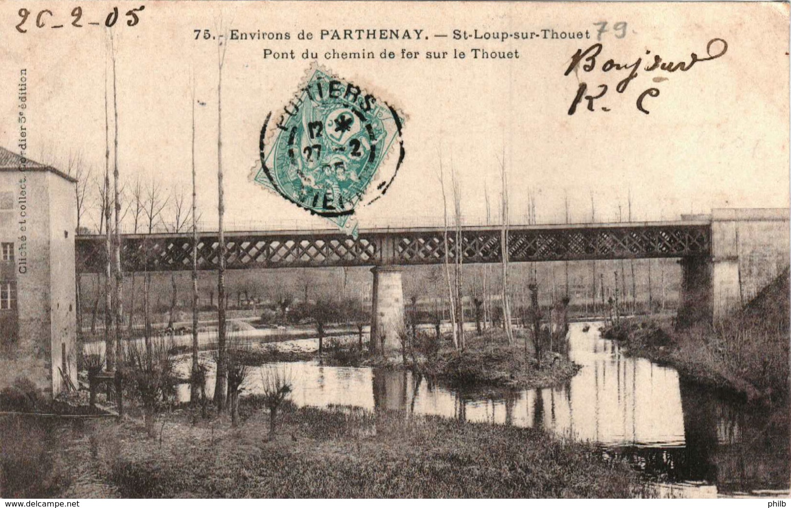 SAINT-LOUP-SUR-THOUET - Pont De Chemin De Fer Et Le Thouet - Saint Loup Lamaire