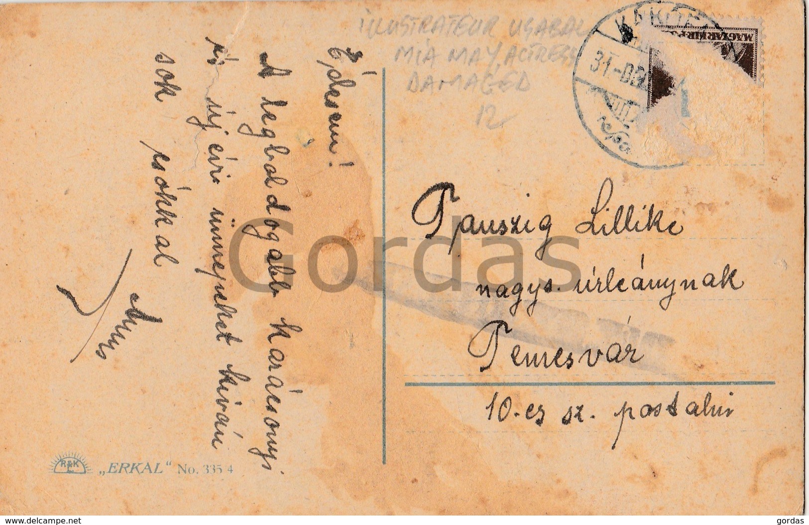 Illustrateur Usabal - Mia May - Actress - Damaged Postcard - Usabal