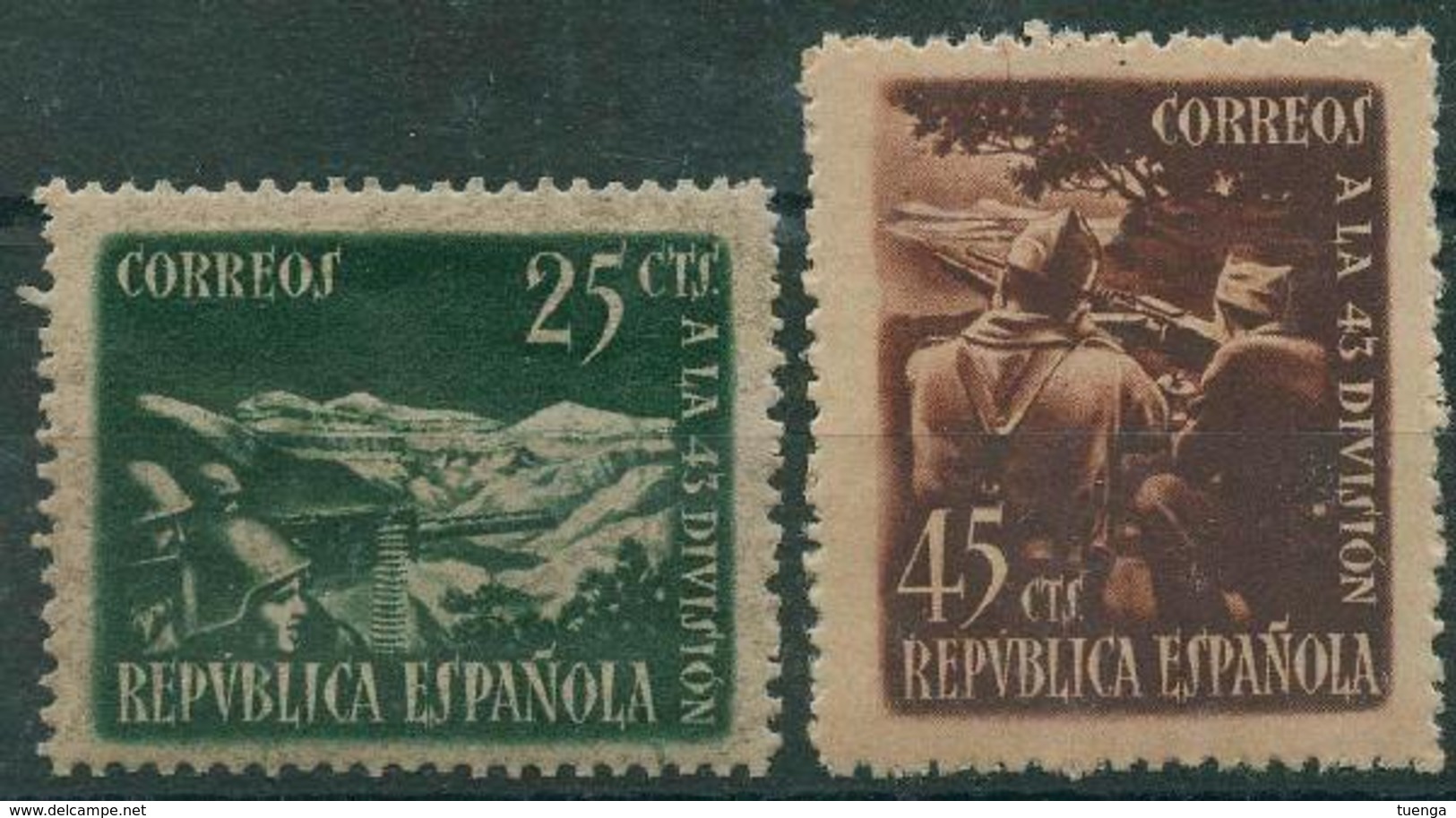 España 1938 - Edifil 787/88 MNH - Homenaje A La 43 División - Nuevos