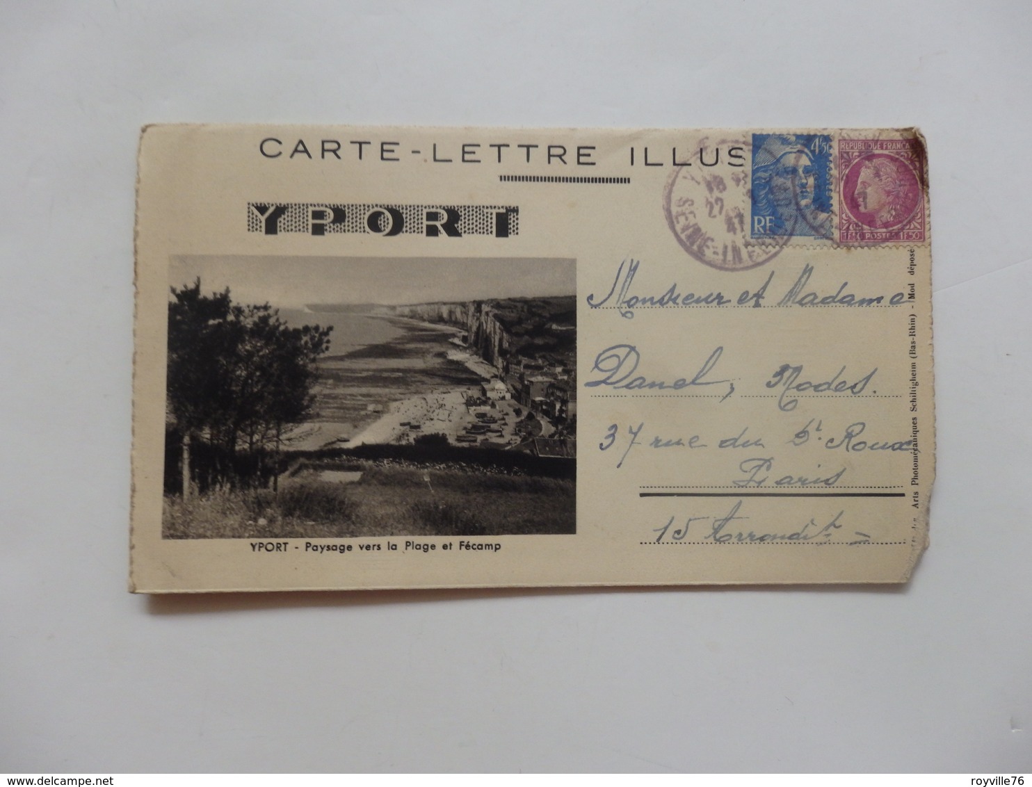 Yport, Carte-lettre. - Yport