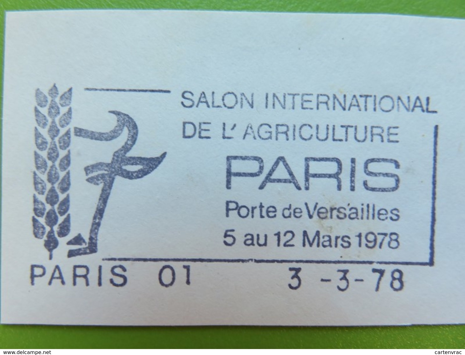 Flamme - Salon Agriculture Paris - Cachet Rue Du Louvre - Timbre YT N° 1972 (Sabine) - 1978 - Mechanical Postmarks (Advertisement)