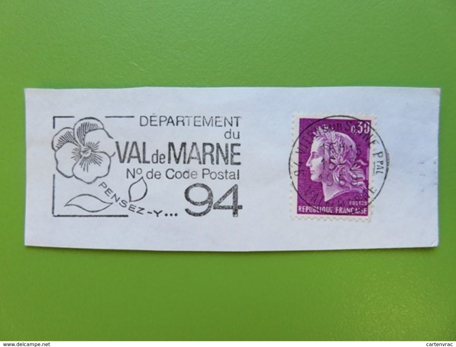 Flamme - Département Val De Marne - Fleur Pensée - Cachet Vitry Sur Seine - Timbre YT N° 1536 (M. De Cheffer) - 1968 - Mechanical Postmarks (Advertisement)