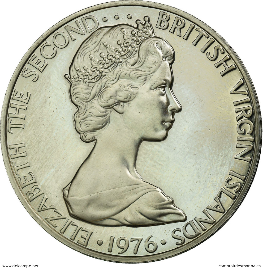 Monnaie, BRITISH VIRGIN ISLANDS, Elizabeth II, 50 Cents, 1976, Franklin Mint - Jungferninseln, Britische