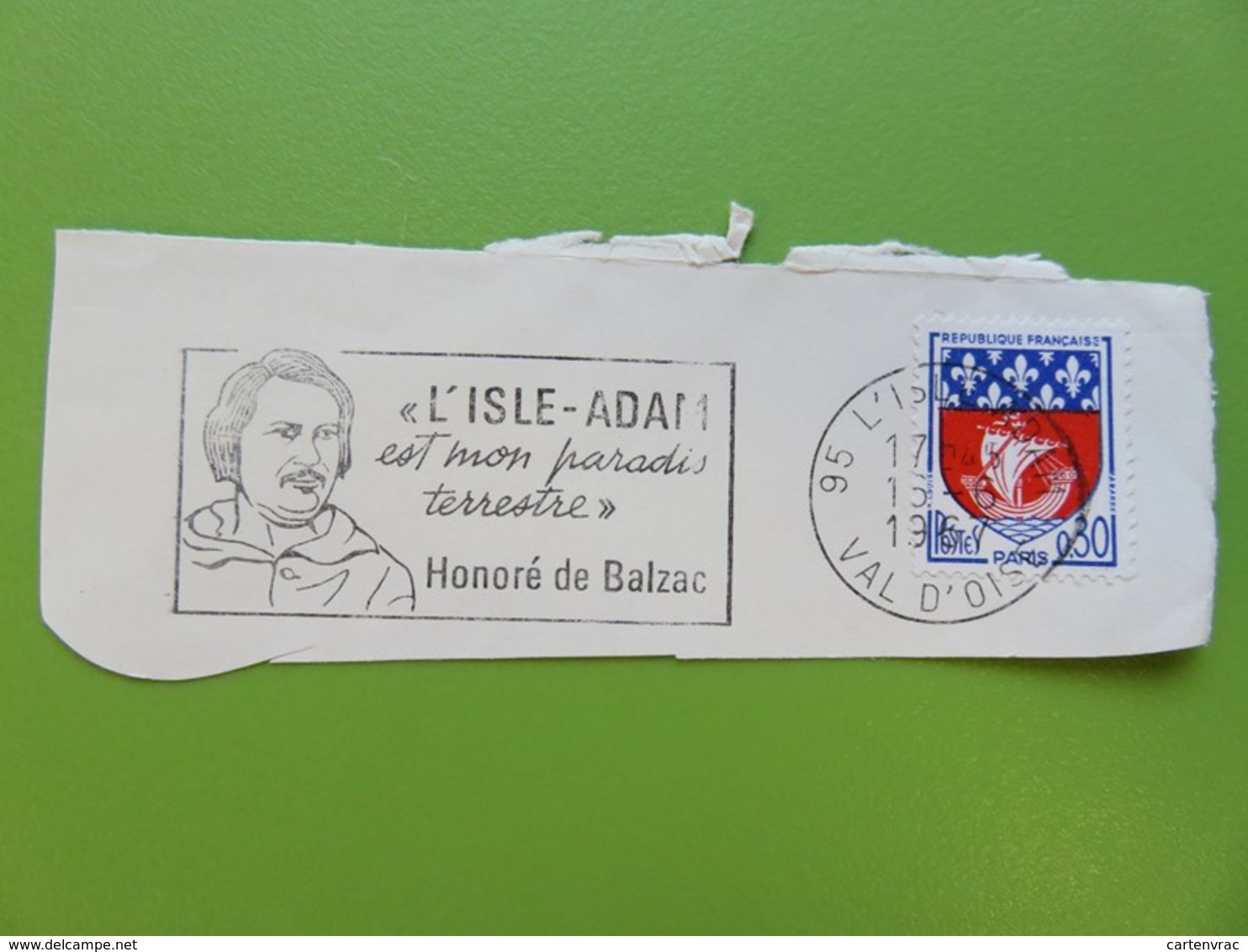 Flamme - Honoré De Balzac - L'Isle-Adam (Val D'Oise) - Timbre YT N° 1354B (Armoiries De Paris) - 1967 - Mechanical Postmarks (Advertisement)