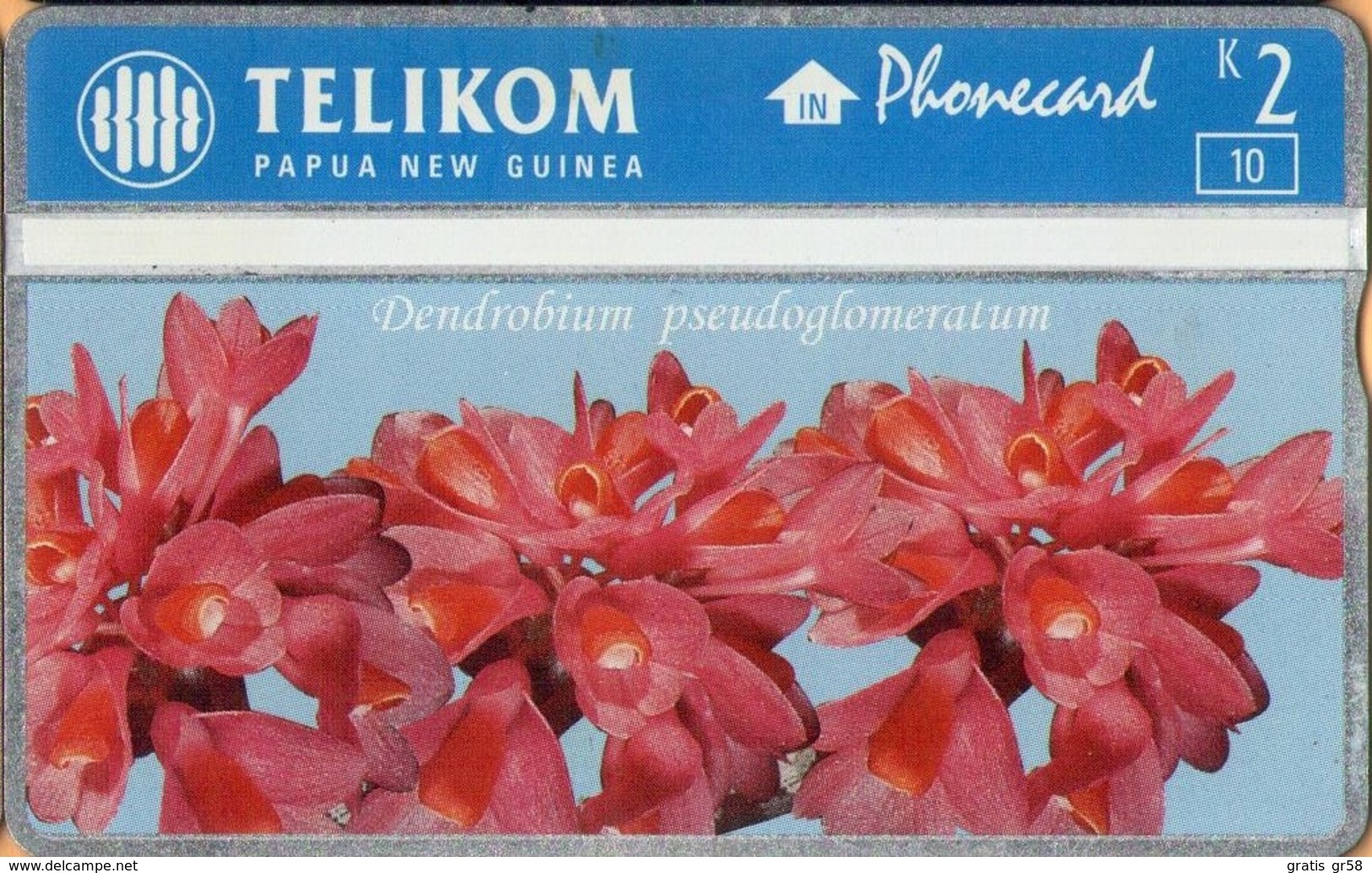 Papua New Guinea - PNG-058, Dendrobium Pseudoglomeratum, CN:512L, Flowers, Orchids, 10.000ex, 1996, Mint - Papua-Neuguinea