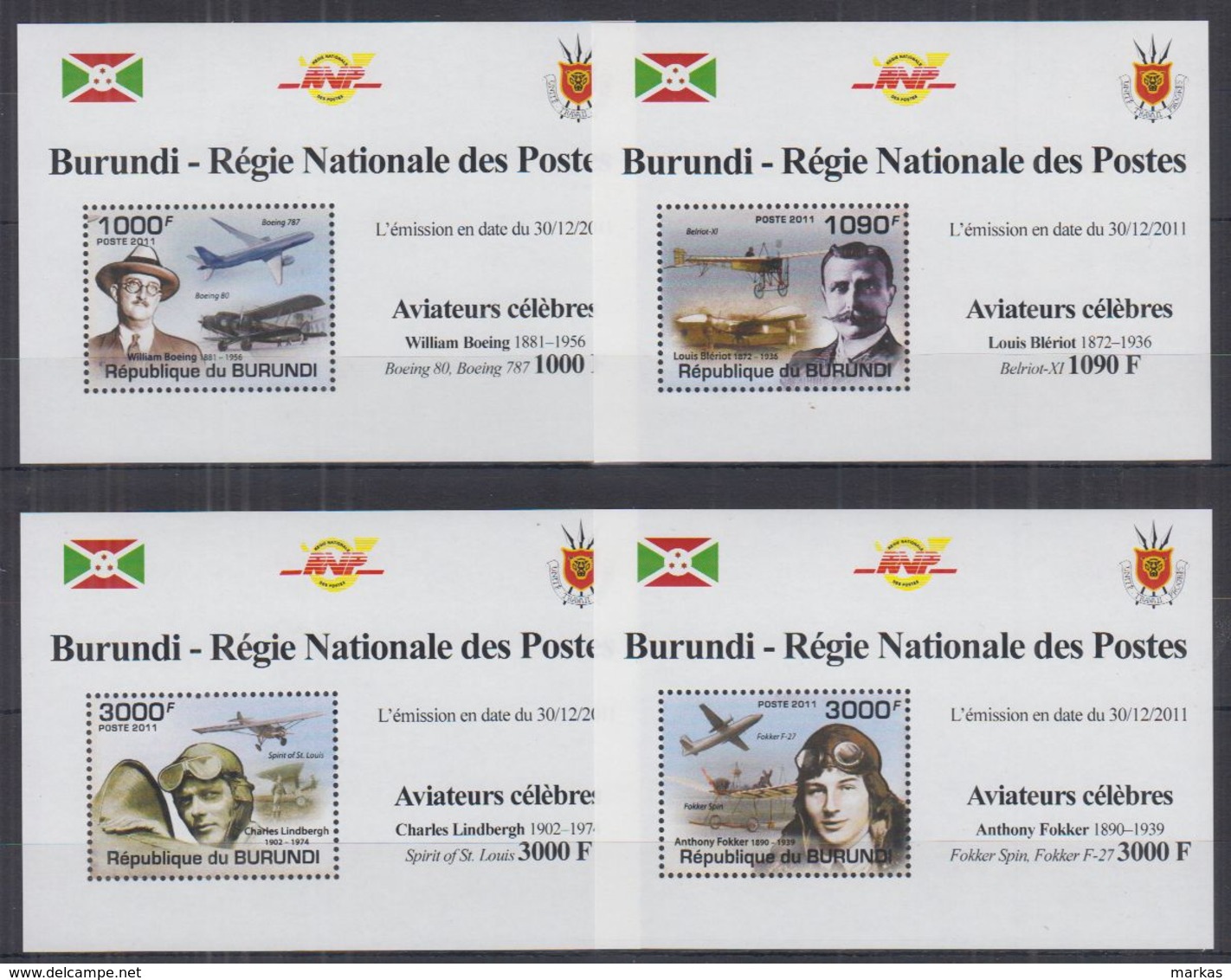 L255. Burundi - MNH - Transport - Airplanes - Deluxe - Otros & Sin Clasificación