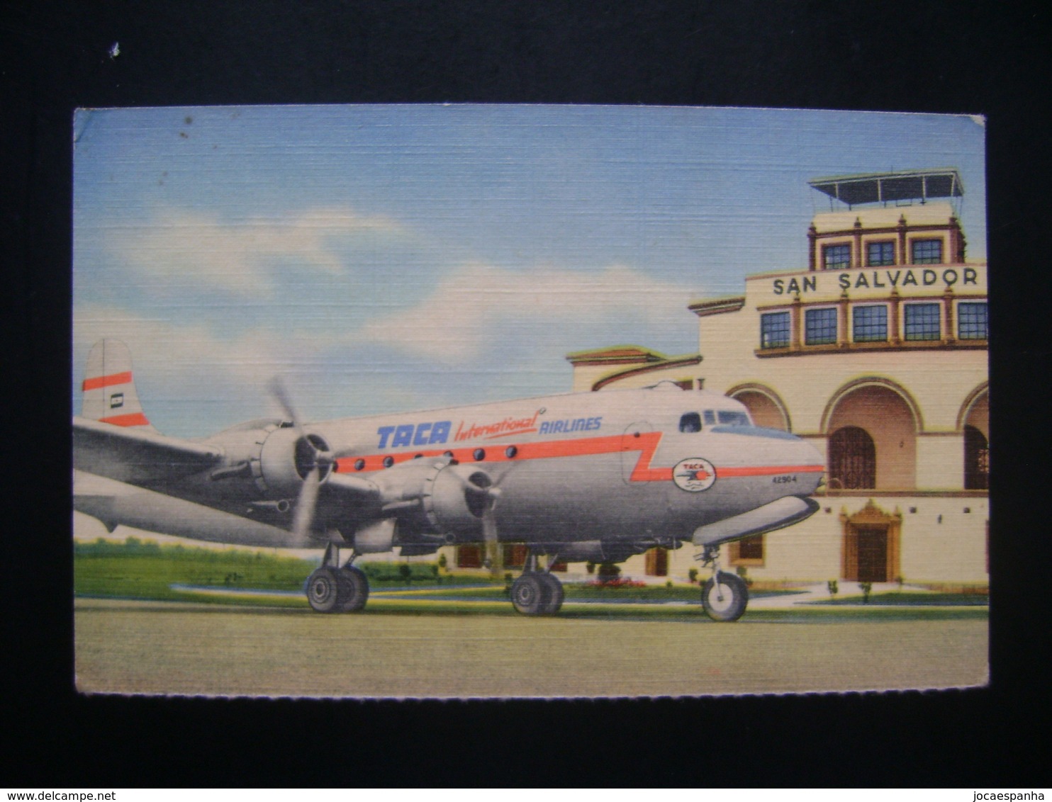 EL SALVADOR - ILOPANGO AIRPORT, SAN SALVADOR CITY , ORIGINAL COMPANY POSTCARD AIRPLANE OF TACA IN THE STATE - 1946-....: Moderne