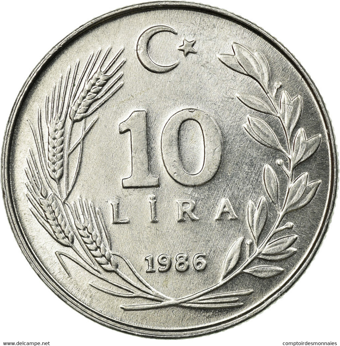 Monnaie, Turquie, 10 Lira, 1986, TTB+, Aluminium, KM:964 - Turquie