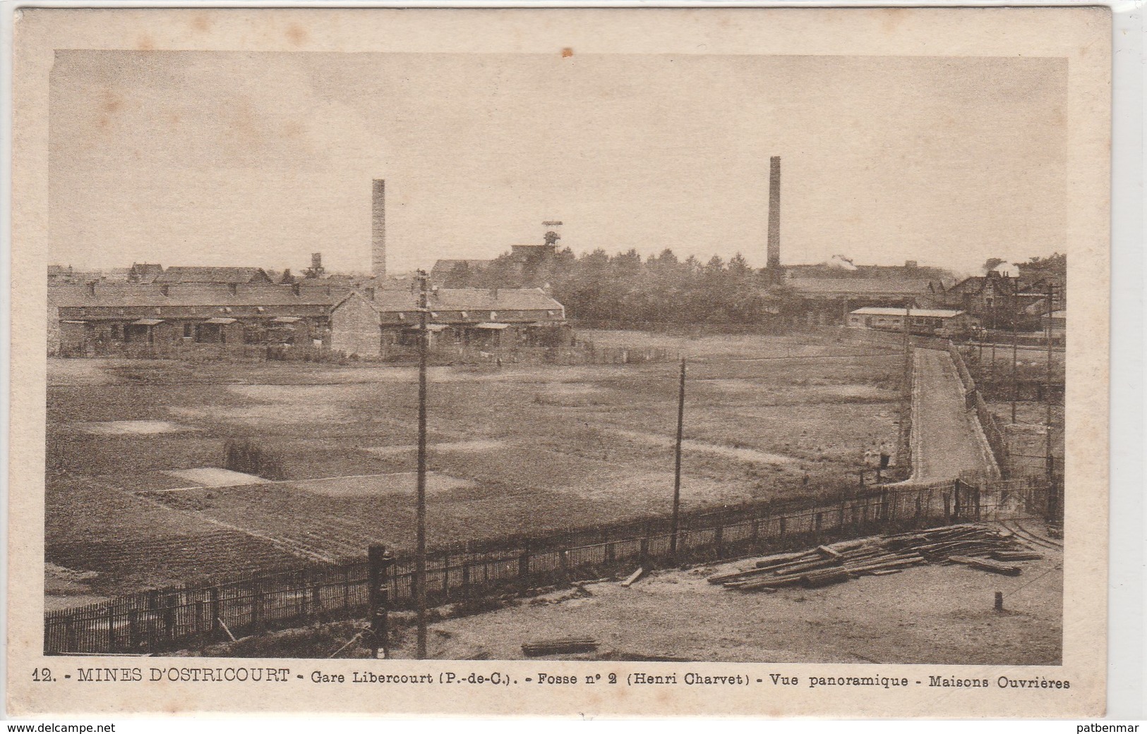 LIBERCOURT GARE MINES OSTRICOURT MINEURS FOSSE N° 9HENRI CHEVERT VU DU CHEVALET ET MAISONS OUVRIERES - Other & Unclassified