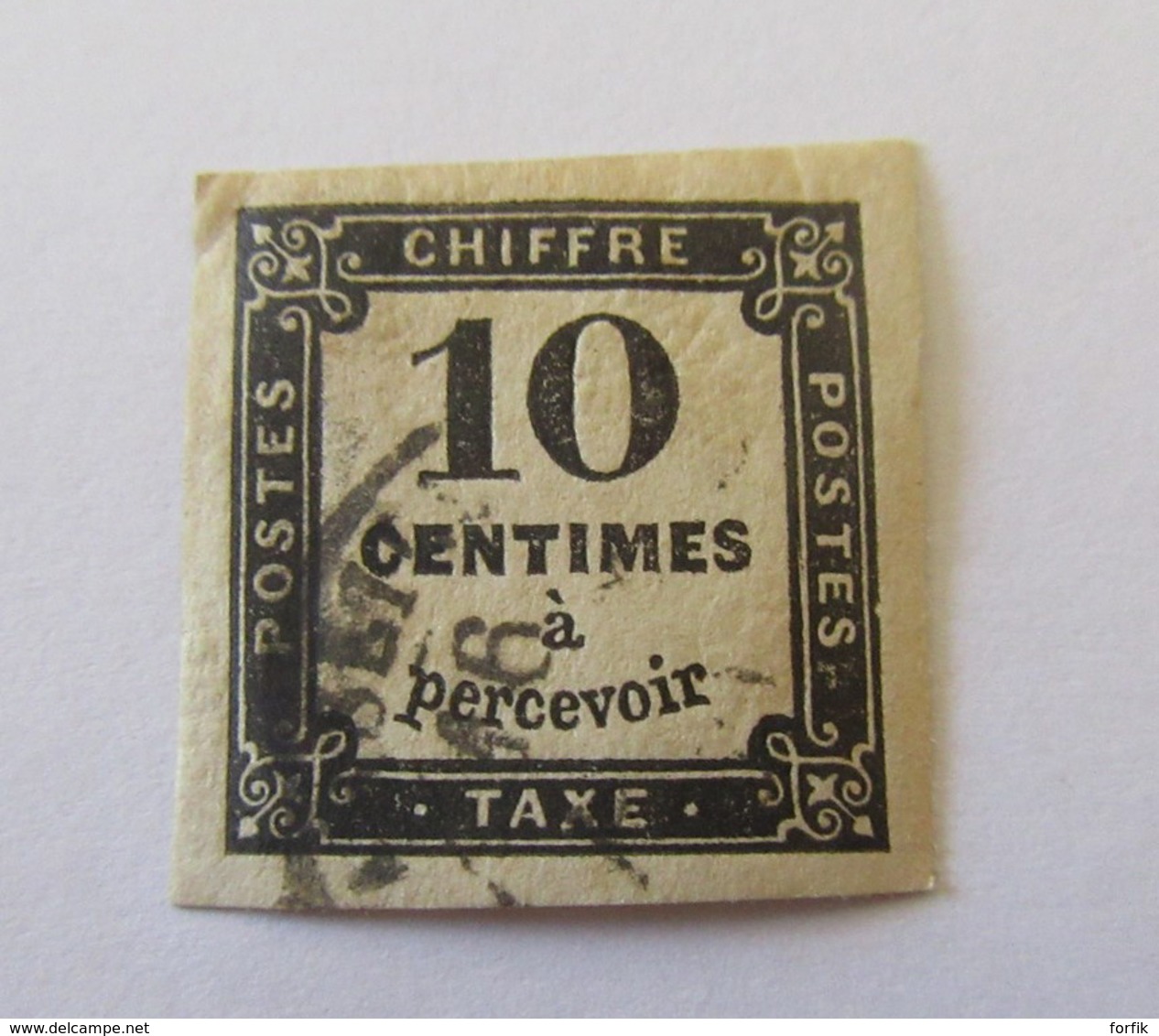 France - Timbre Taxe 10c Noir YT N°2 Oblitéré - 1859-1959 Used