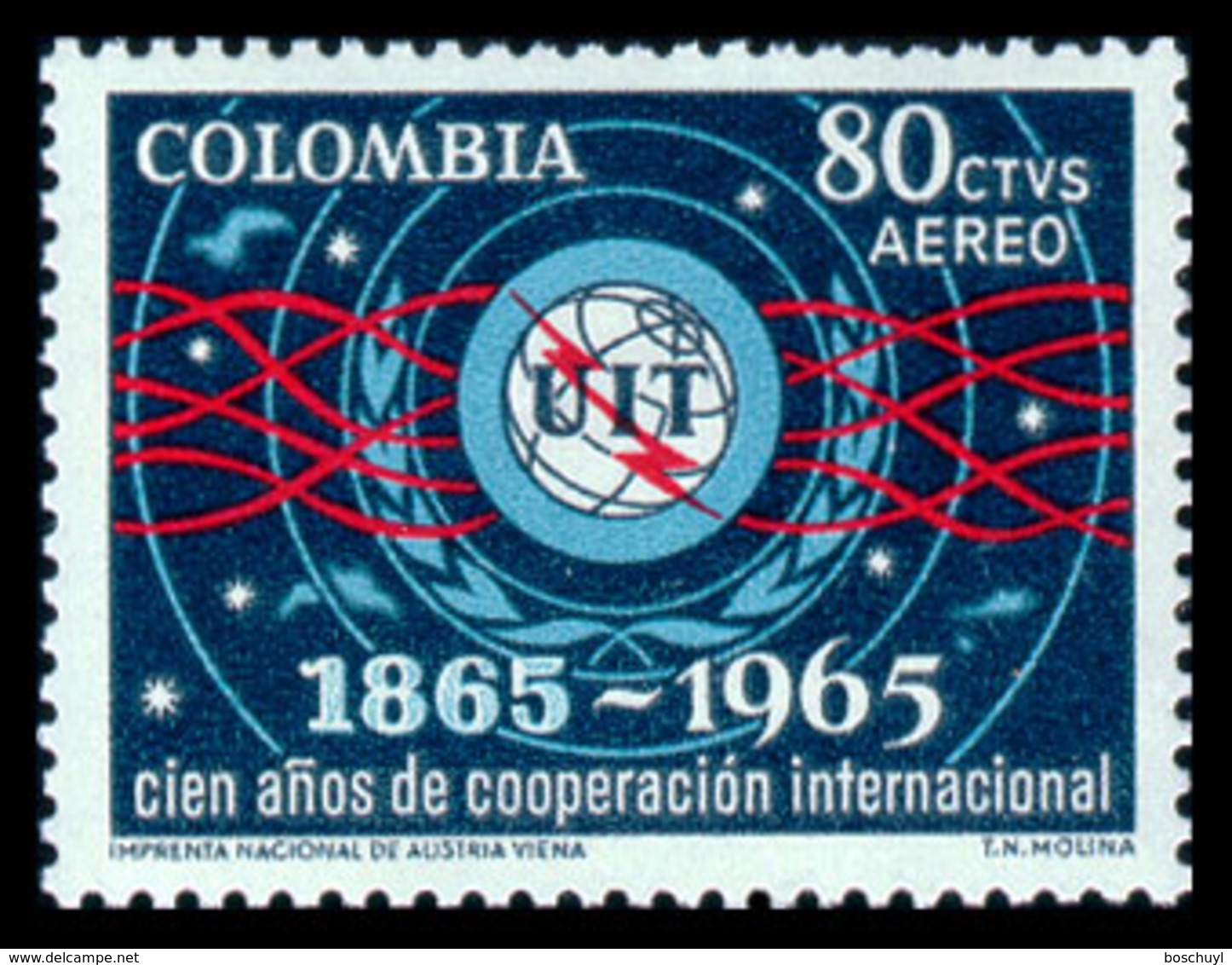 Colombia, 1965, ITU Centenary, International Telecommunication Union, United Nations, MNH, Michel 1061 - Colombie