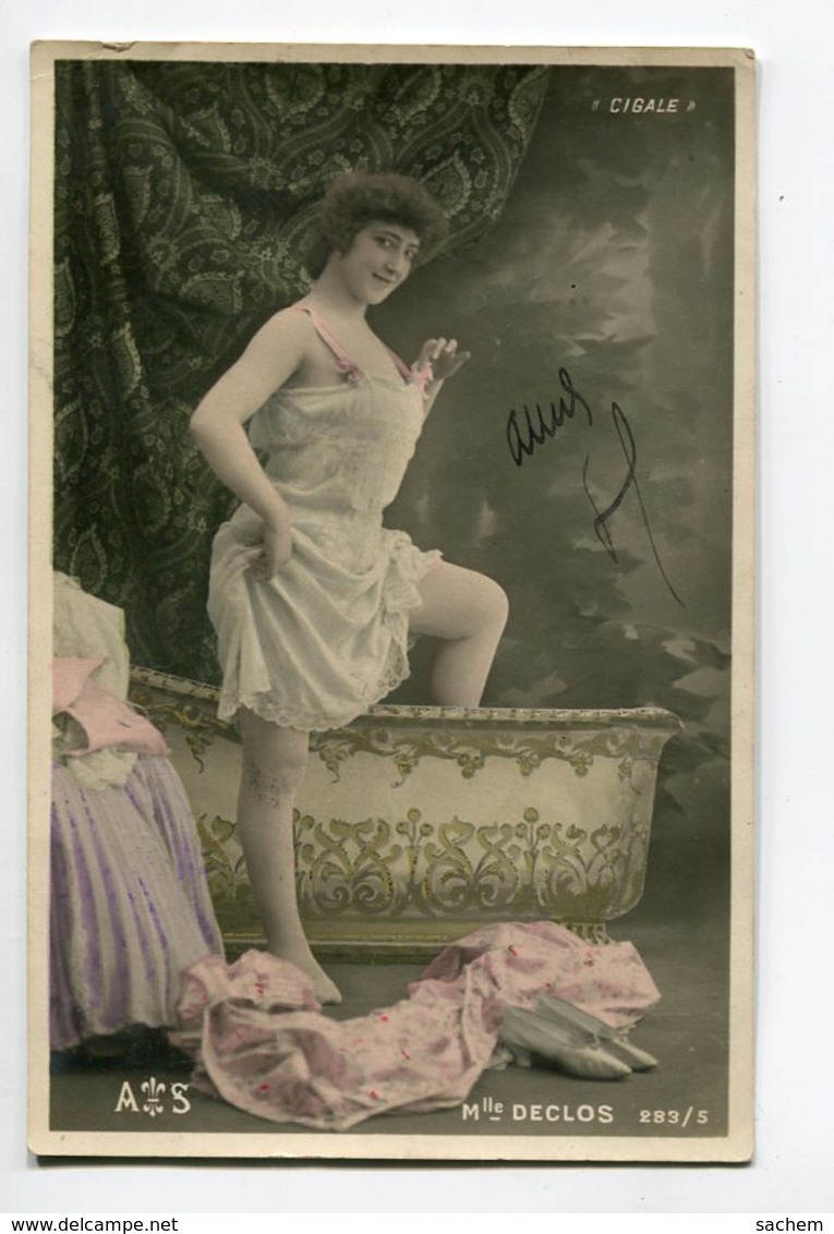 ARTISTE 1091 Mlle DECLOS Prend Son Bain  283/ 5   EROTISME Nuisette  Jambes Nues à La Cigale 1905 - Oper