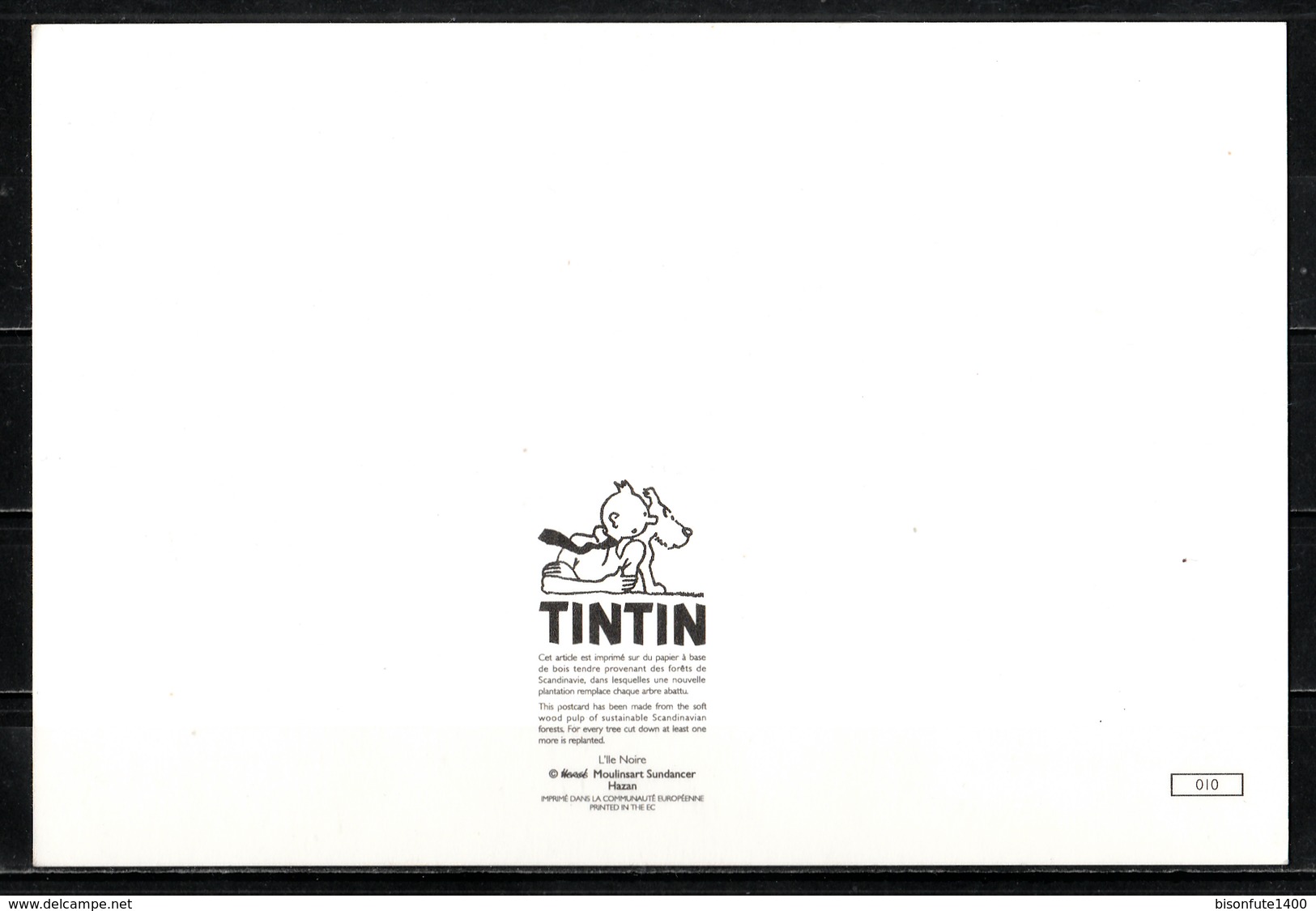 CP Tintin : Editions Hergé/Moulinsart Sundancer N° 010 ( Recto-Verso ) - Comicfiguren