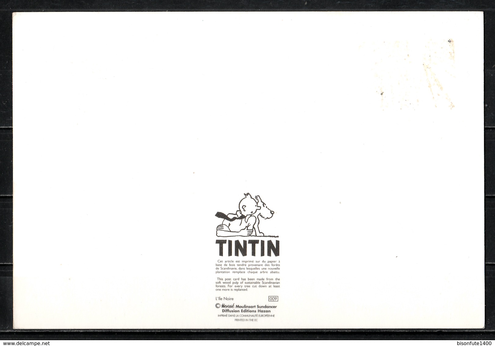 CP Tintin : Editions Hergé/Moulinsart Sundancer N° 009 ( Recto-Verso ) - Bandes Dessinées