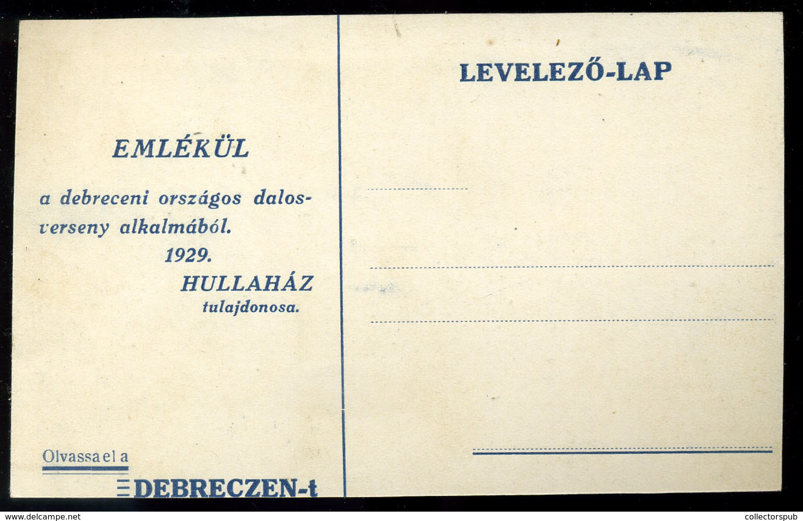 DEBRECEN Hullaház Vendéglő, Régi Képeslap  /  Morgue Restaurant  Vintage Pic. P.card - Hungary