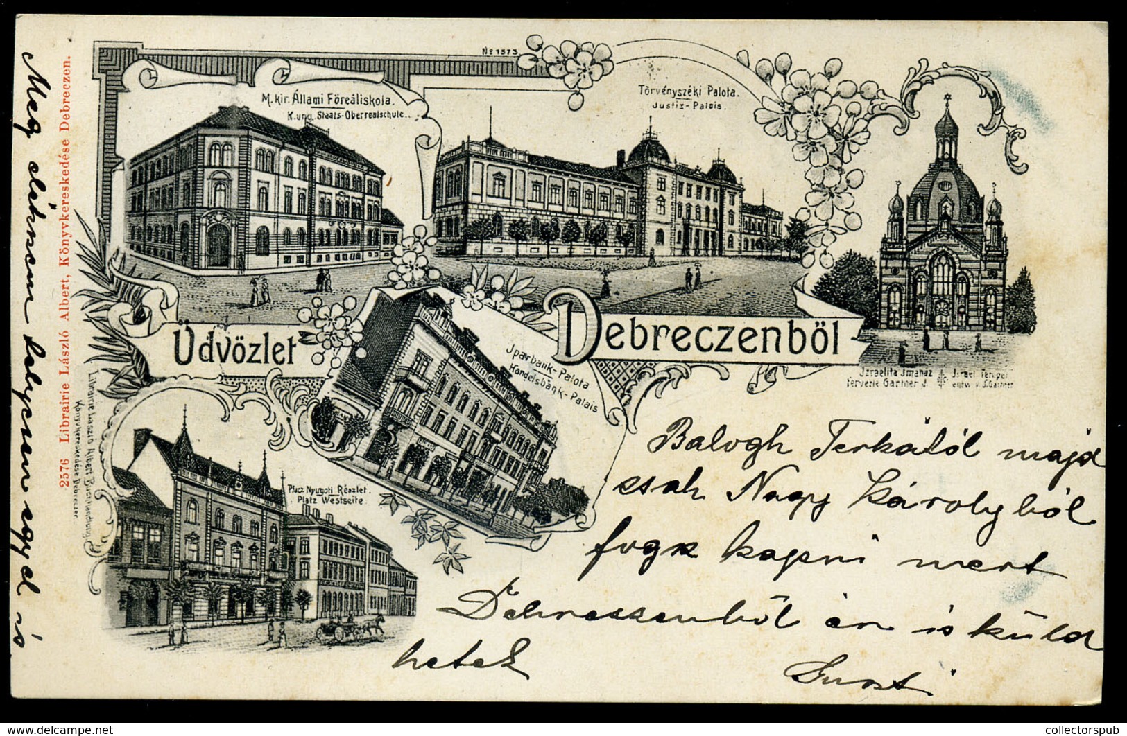 DEBRECEN 1899. Litho Képeslap Zsinagógával - Godsdienst & Esoterisme