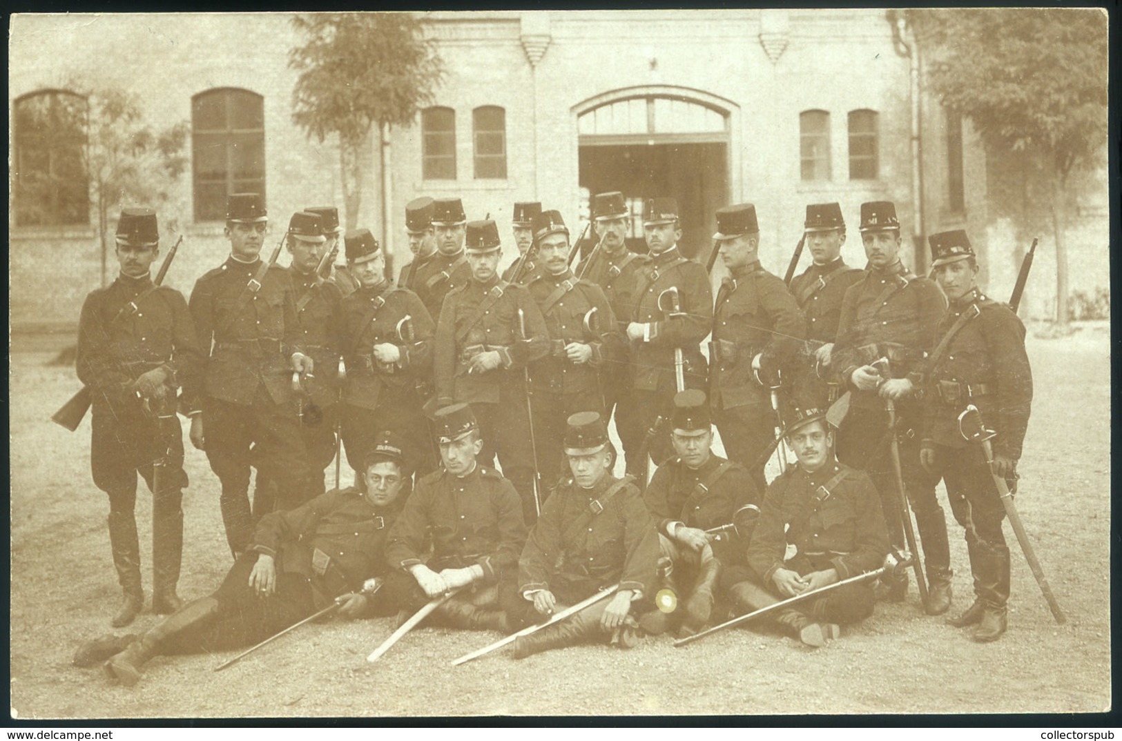 BUDAPEST 1906. Katonai Akadémia, Huszár Szakasza Fotós Képeslap - Ungarn