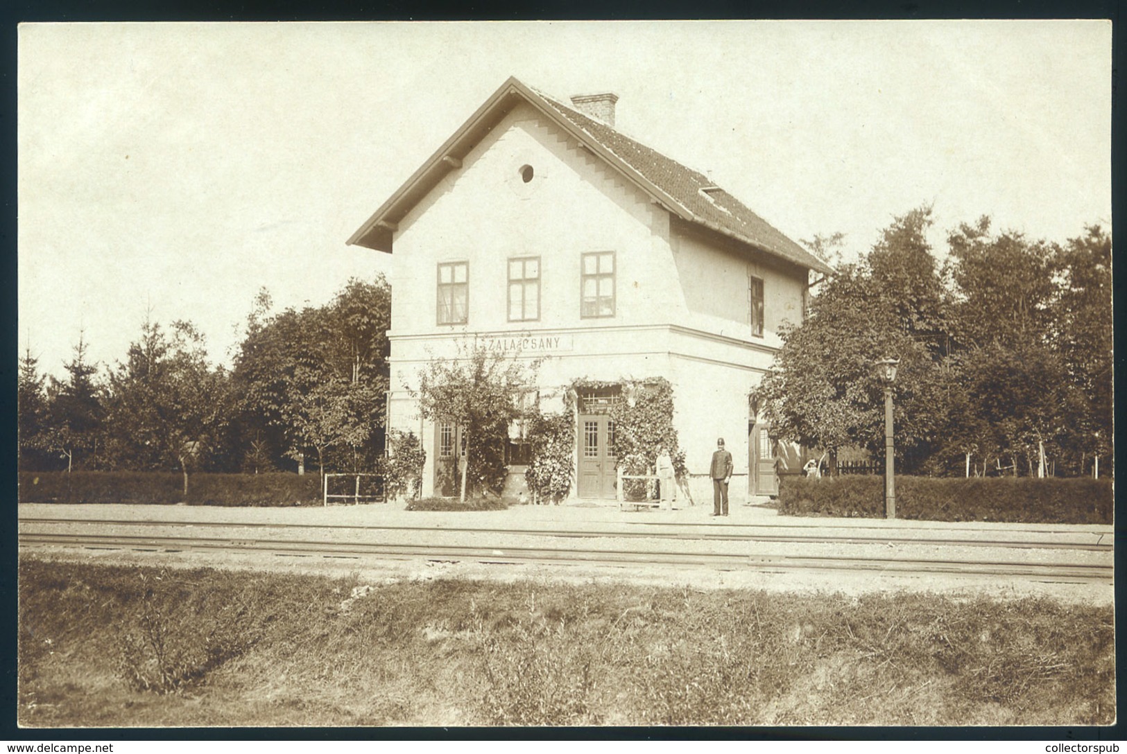 ZALACSÁNY 1908-10. Cca. Vasútállomás, Régi, Fotós Képeslap - Ungarn