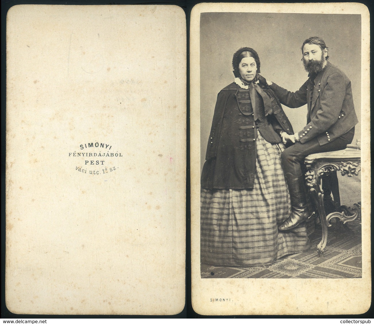 PEST 1860.ca. Simonyi : Ismeretlen Pár, Ritka Visit Fotó - Other & Unclassified
