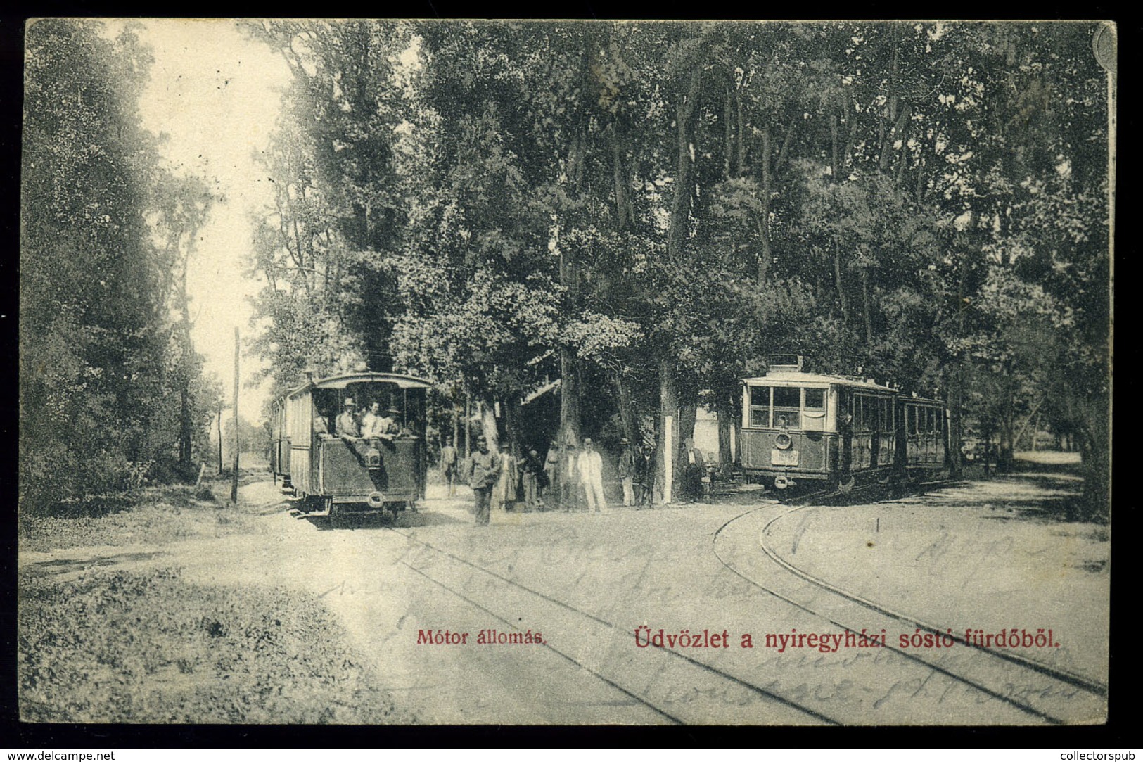 NYÍREGYHÁZA Sóstófürdő; Villamosok , Motor állomás, Régi Képeslap 1908.  /  Trams, Motor Station Vintage Pic. P.card - Hungary