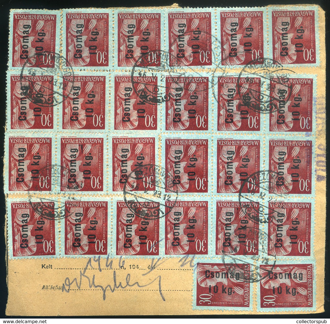 MEZŐKÖVESD 1946.05.23. Dekoratív Inflációs Csomagszállító Budapestre - Brieven En Documenten