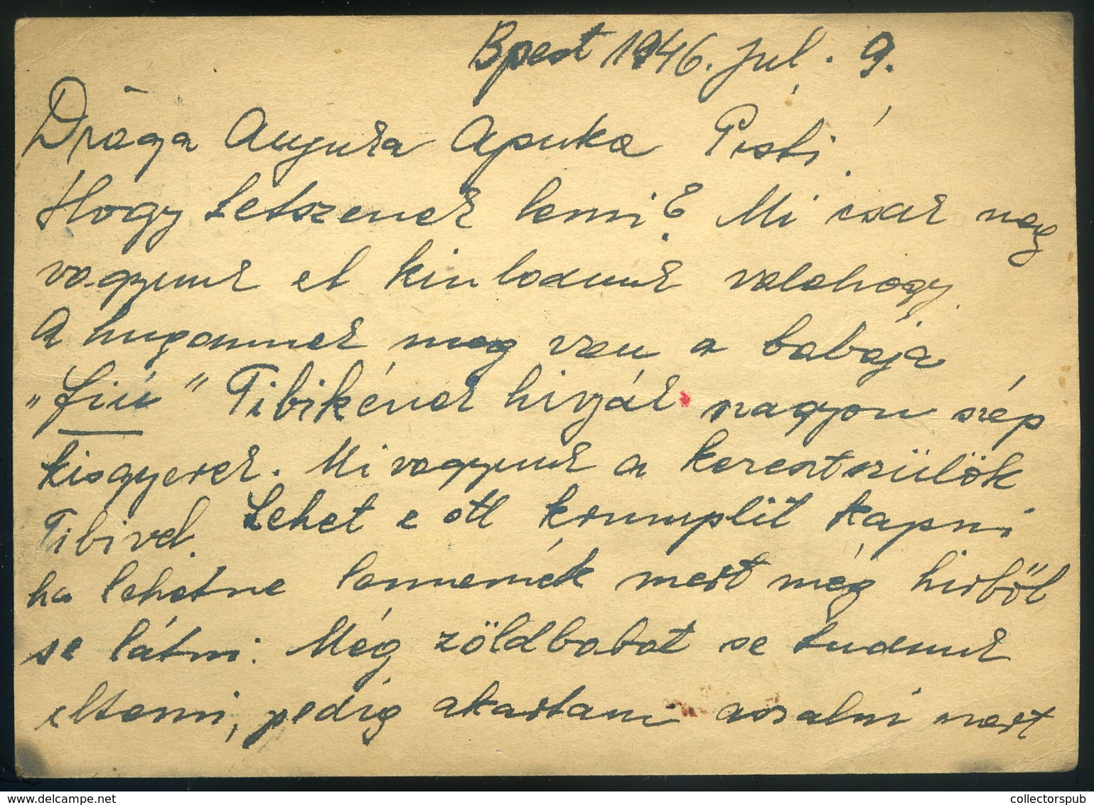 BUDAPEST 1946.07.11. Díjjegyes Levlap, érvénytelen Lovasfutár Bélyegekkel 60.000 Billió P Kp Bérmentesítéssel Gyöngyösre - Briefe U. Dokumente