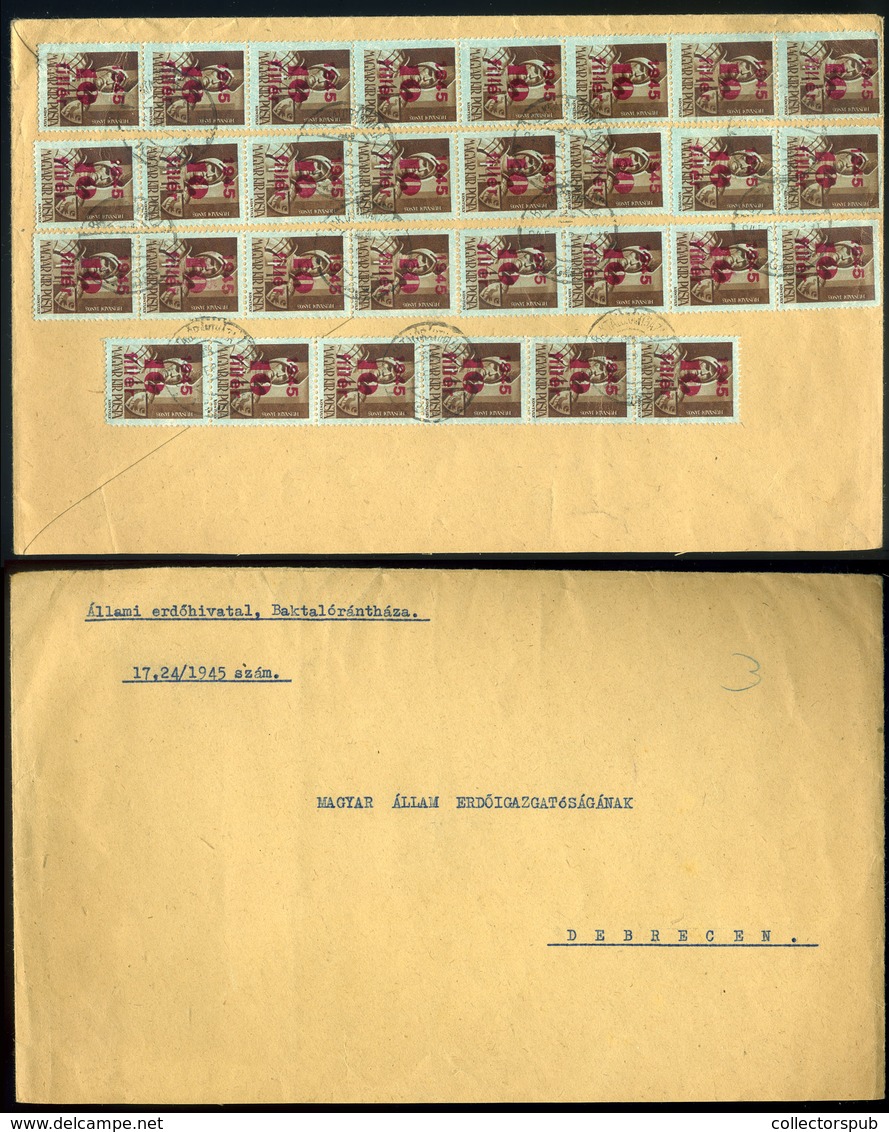 BAKTALÓRÁNTHÁZA 1945. Dekoratív Infla Levél 30db Bélyeggel Debrecenbe Küldve - Covers & Documents