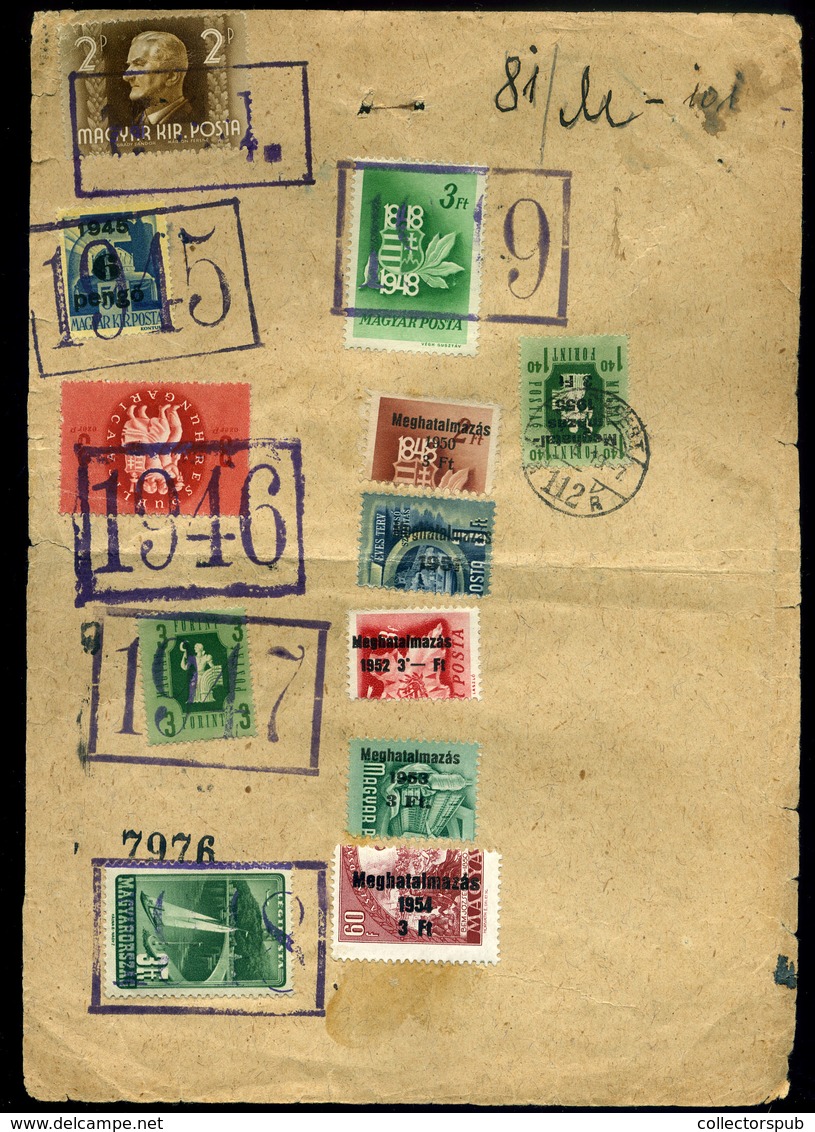 1944-55. Postai Meghatalmazás  Rész, 12 Db Vegyes Bélyeggel, Ritka! - Covers & Documents