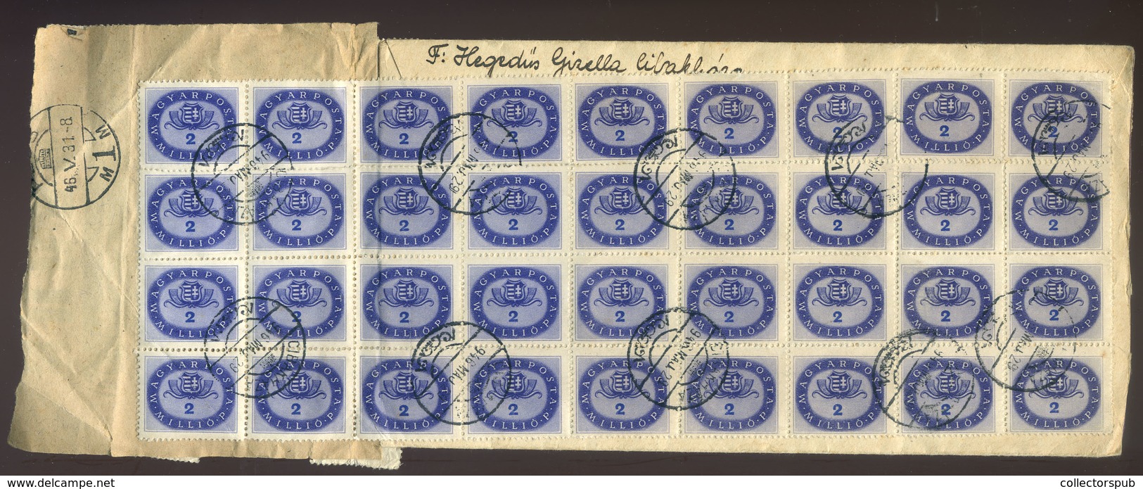 CIBAKHÁZA 1946.05.29. Dekoratív Infla Levél, Pótlappal 70db Bélyeggel Pécsre Küldve  /  Decorative Infl. Letter Attached - Covers & Documents