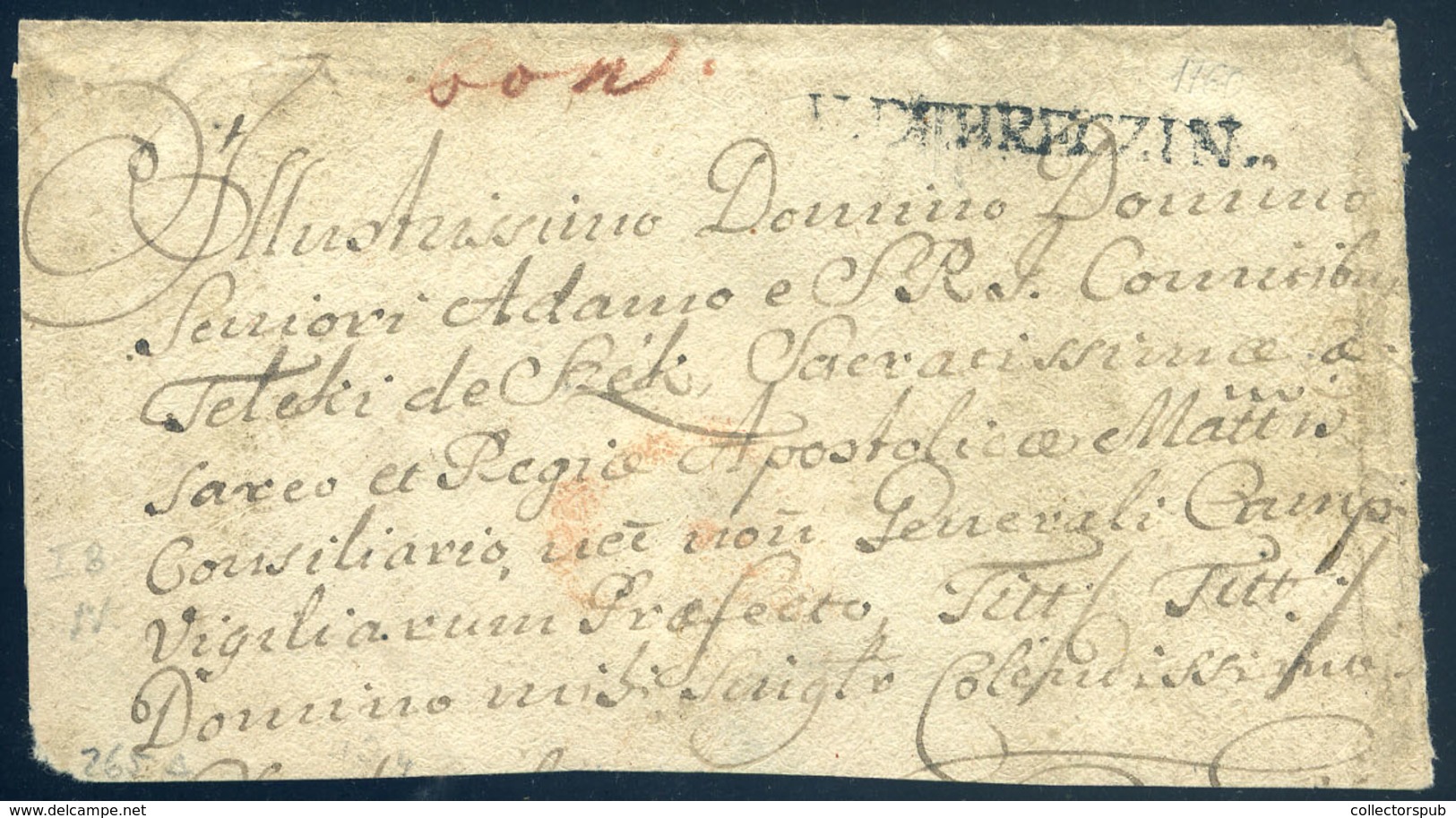 DEBRECEN 1760. Korai Portós Levél V.DEBRECZIN Bélyegzéssel - ...-1867 Prephilately
