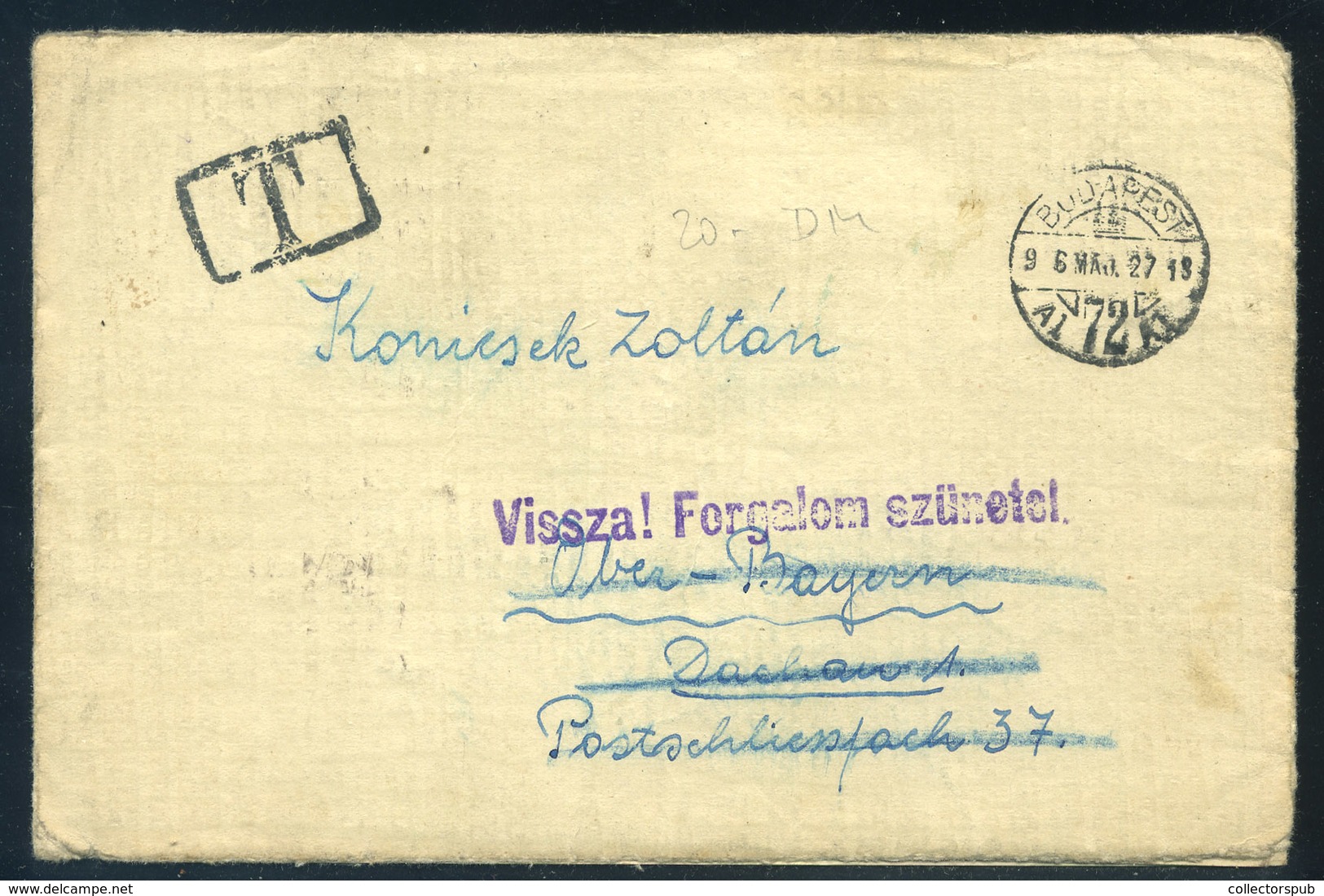 SZEGED 1946.05.27. Érdekes Levél Németországba Küldve " Vissza Forgalom Szünetel" Bélyegzéssel Visszaírányítva - Brieven En Documenten