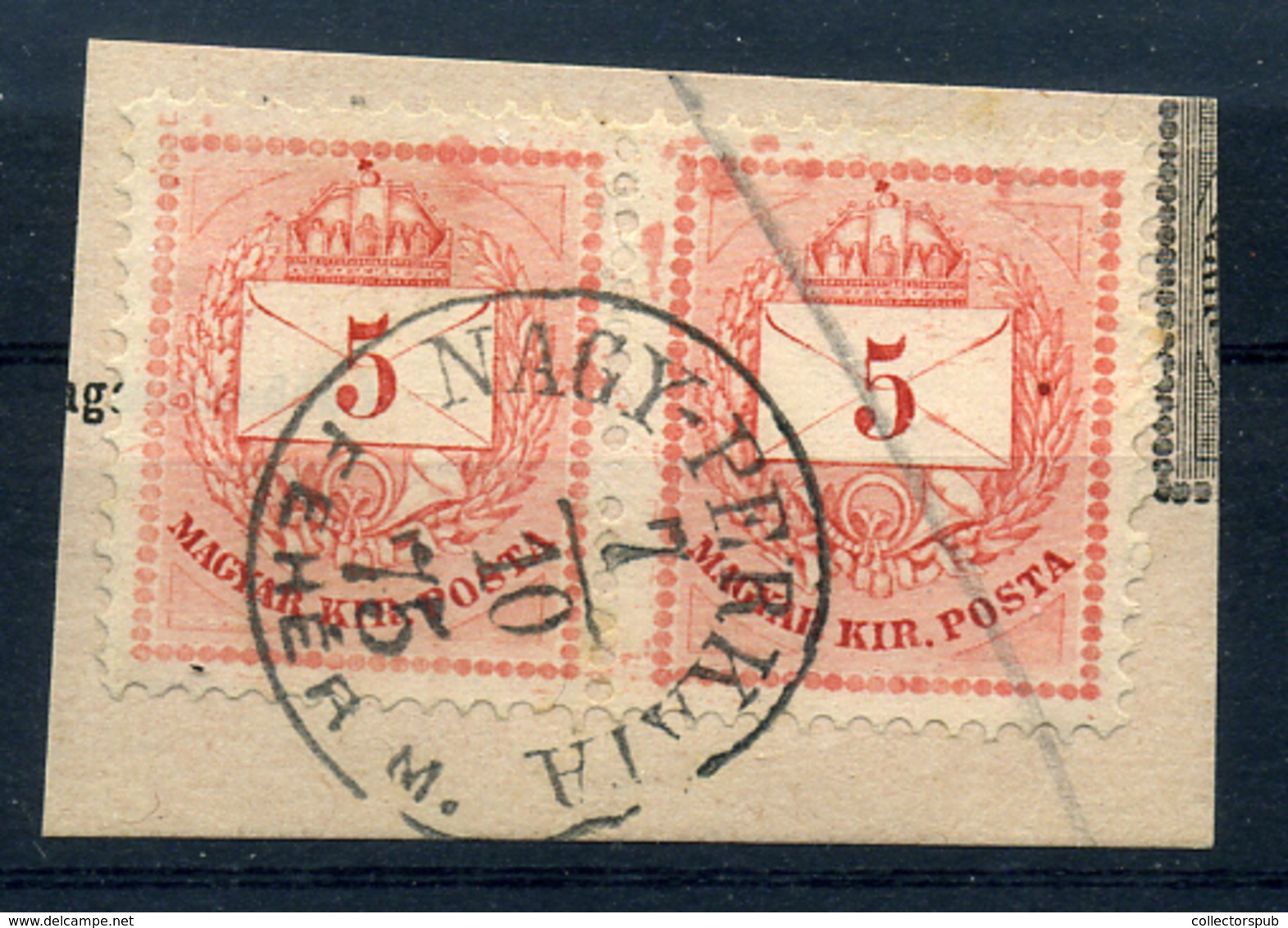 1875. 5Kr Pár,véset Javítás - Used Stamps