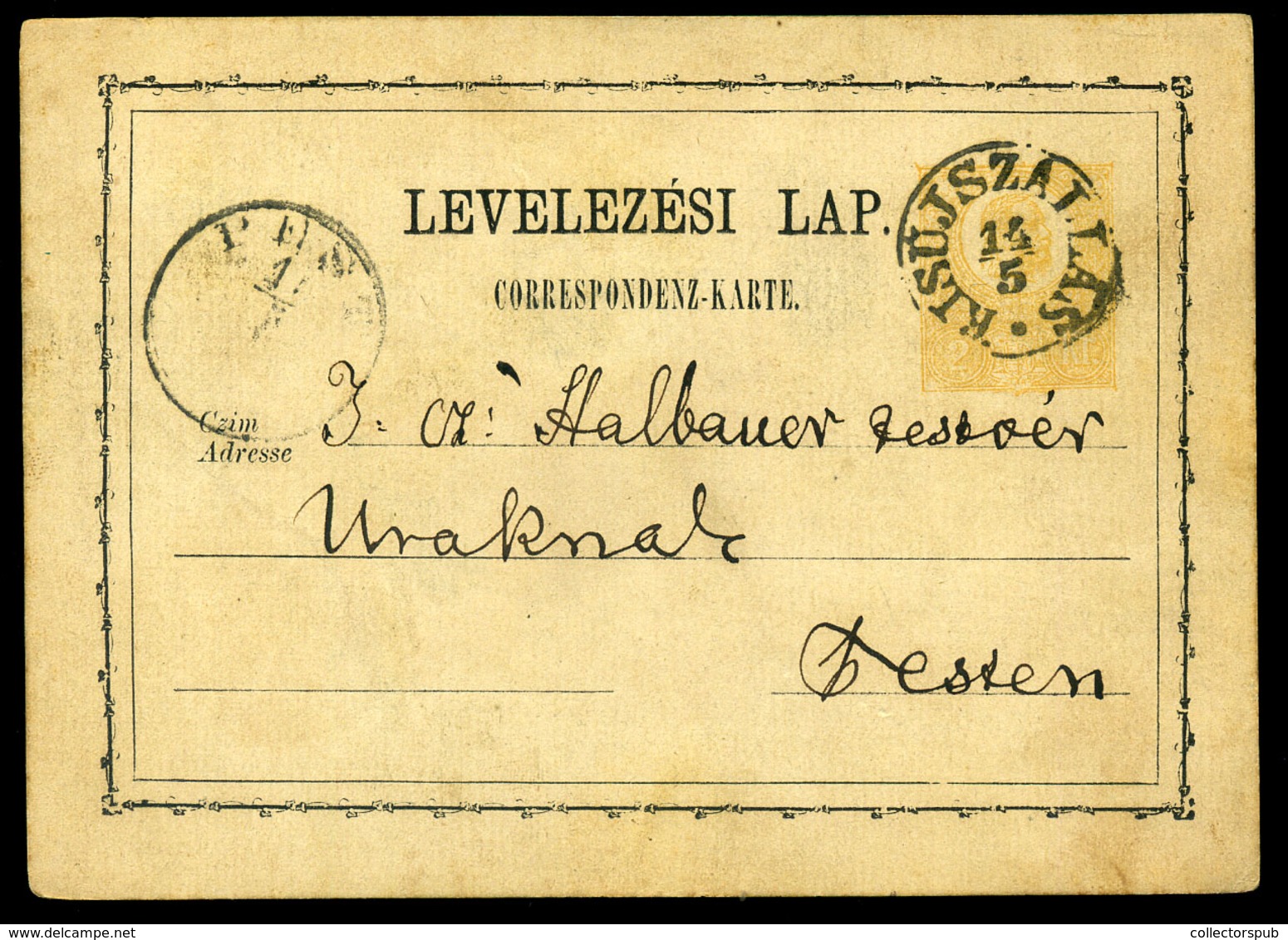 KISÚJSZÁLLÁS 1872. Díjjegyes Levlap Szép Bélyegzéssel - Used Stamps