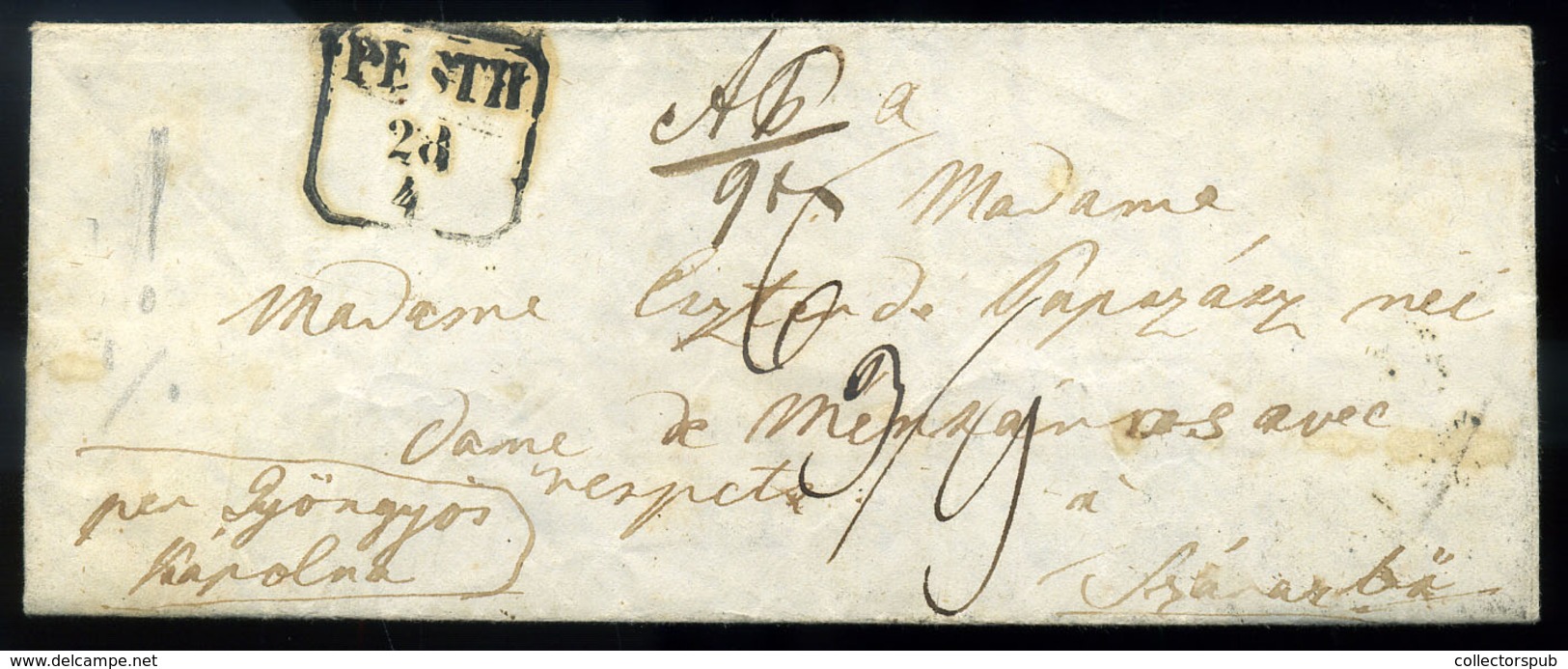 PEST 1840-50. Cca. Érdekes Portós Levél Szárazbőre Küldve  / Intr Postage Due To Szárazbő - Used Stamps