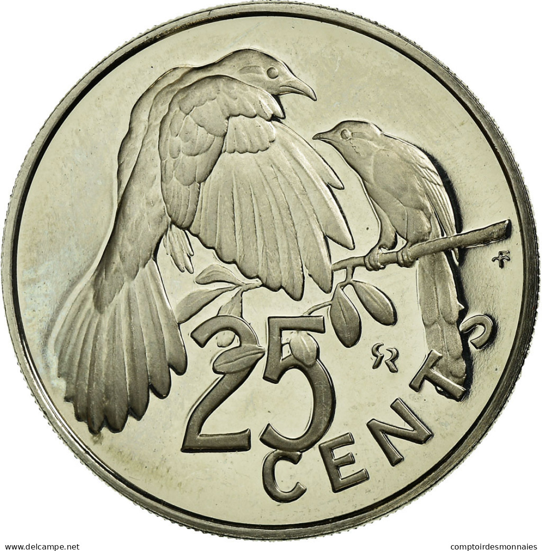 Monnaie, BRITISH VIRGIN ISLANDS, Elizabeth II, 25 Cents, 1976, Franklin Mint - Islas Vírgenes Británicas