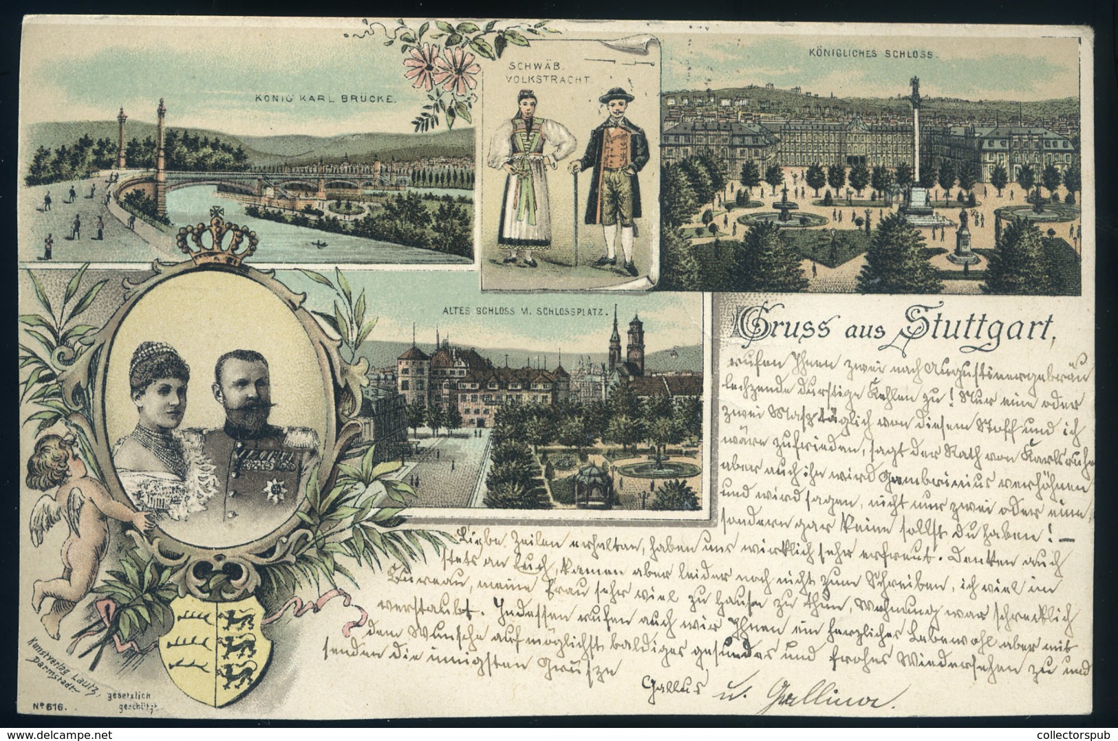 STUTTGART 1896.  Litho, Díjjegyes  Képeslap - Sonstige & Ohne Zuordnung