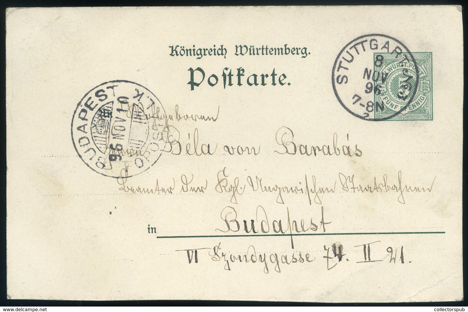 STUTTGART 1896.  Litho, Díjjegyes  Képeslap - Other & Unclassified