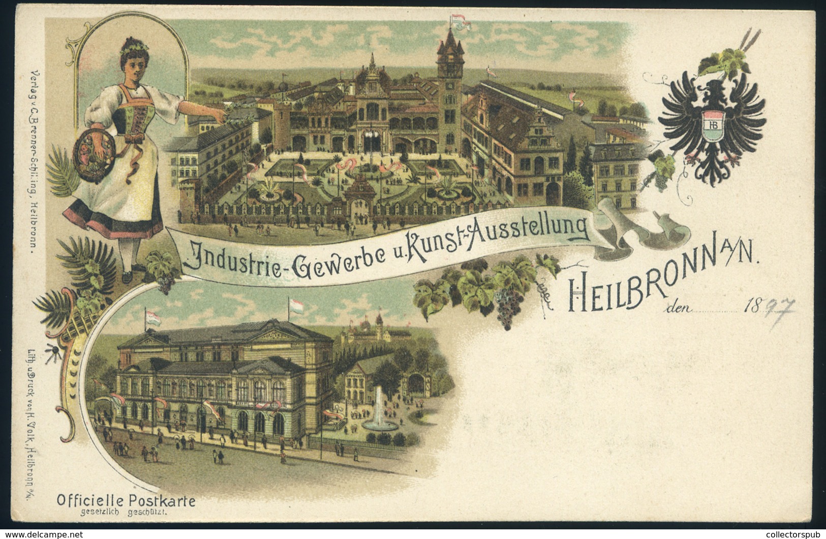 NÉMETORSZÁG Heilbronn Ausstellung 1897. Litho Képeslap - Andere & Zonder Classificatie