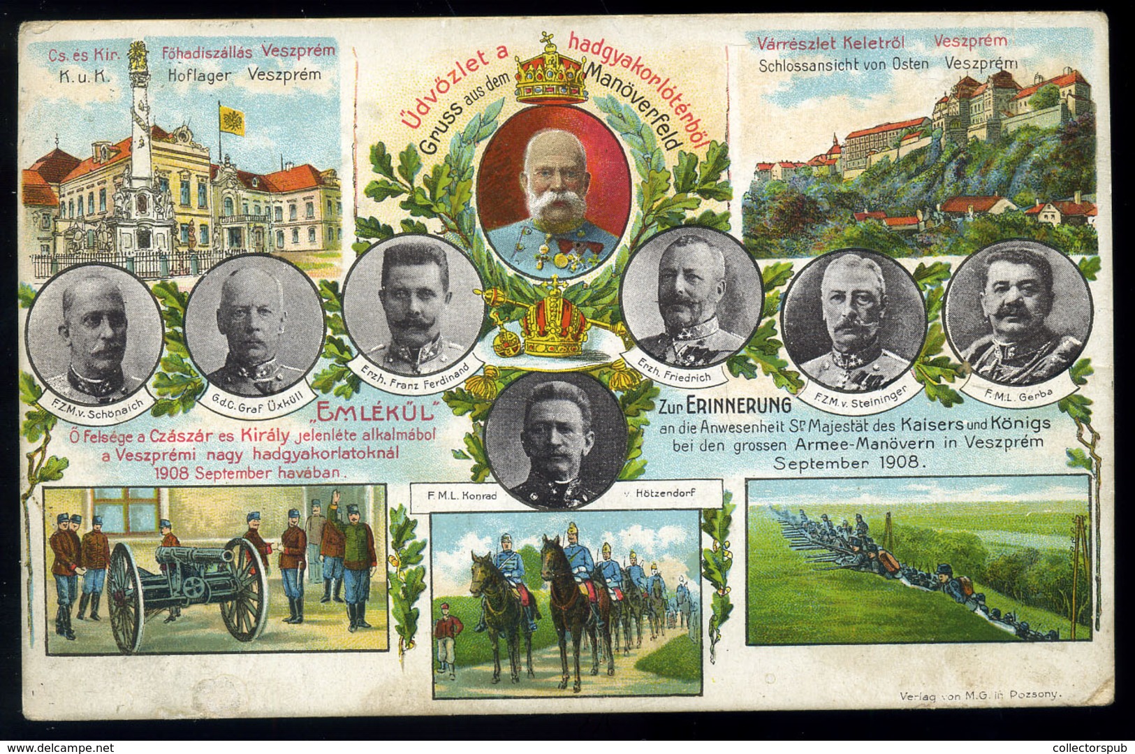 HAJMÁSKÉR VESZPRÉM Hadgyakorlat, Régi Képeslap 1903  /  Military Exercise  Vintage Pic. P.card 1903 - Hongarije
